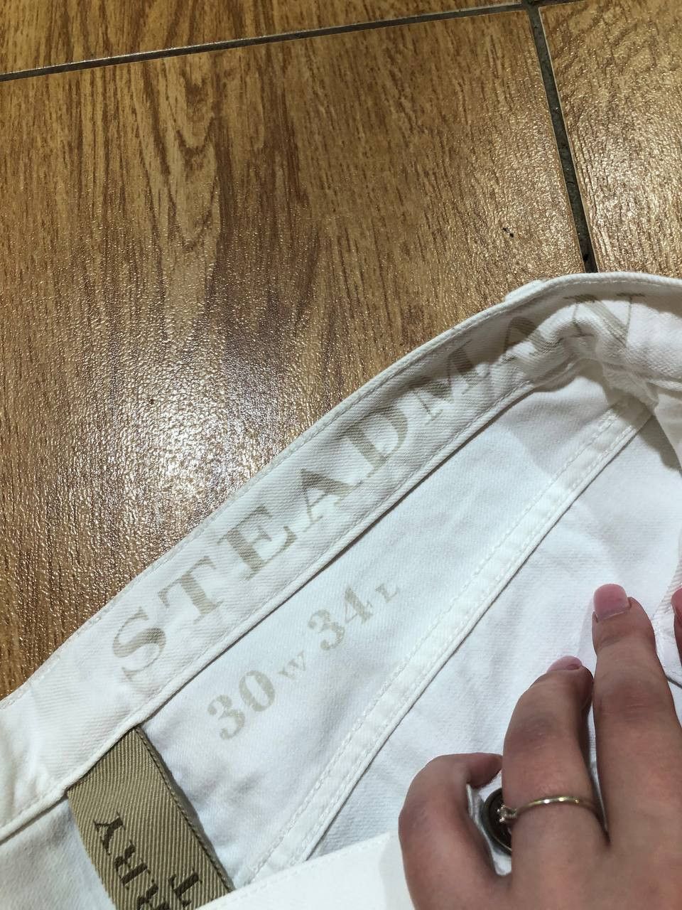 Burberry Mens Burberry Brit Steadman White Cotton Straight Jeans Size US 30 / EU 46 - 10 Thumbnail