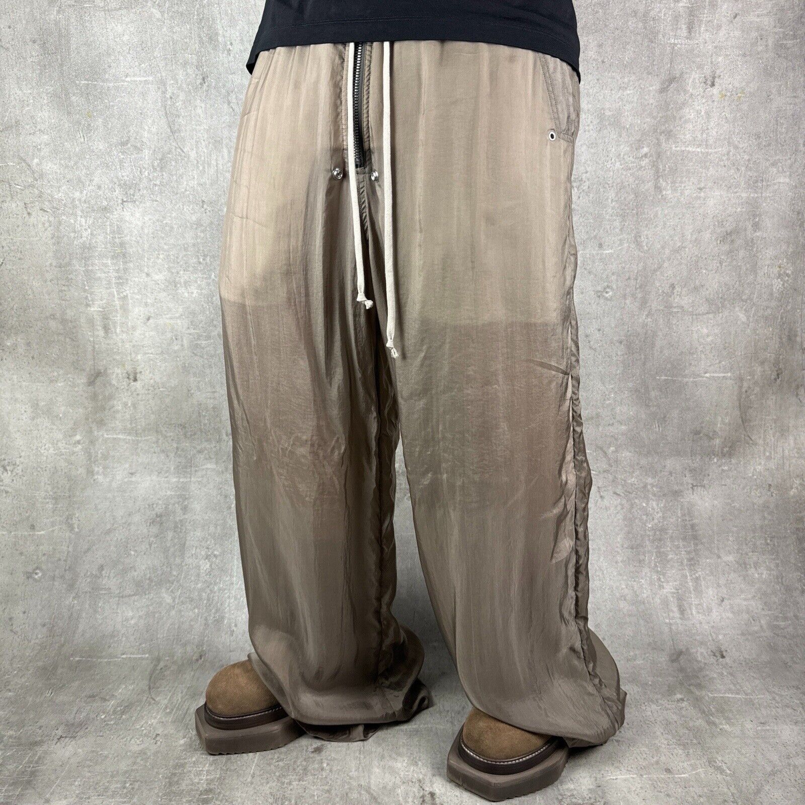 Pre-owned Rick Owens Geth Bela Wide Leg Trousers Dust Size 48