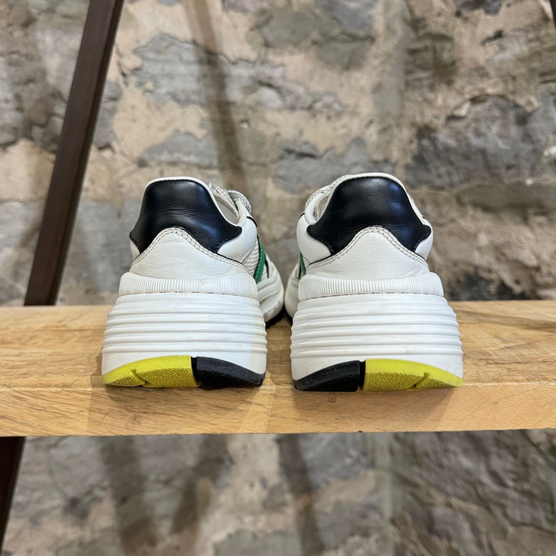 Bottega Veneta Bottega Veneta White Mesh Green Accent Logo Laces Sneakers Size US 7 / IT 37 - 5 Thumbnail