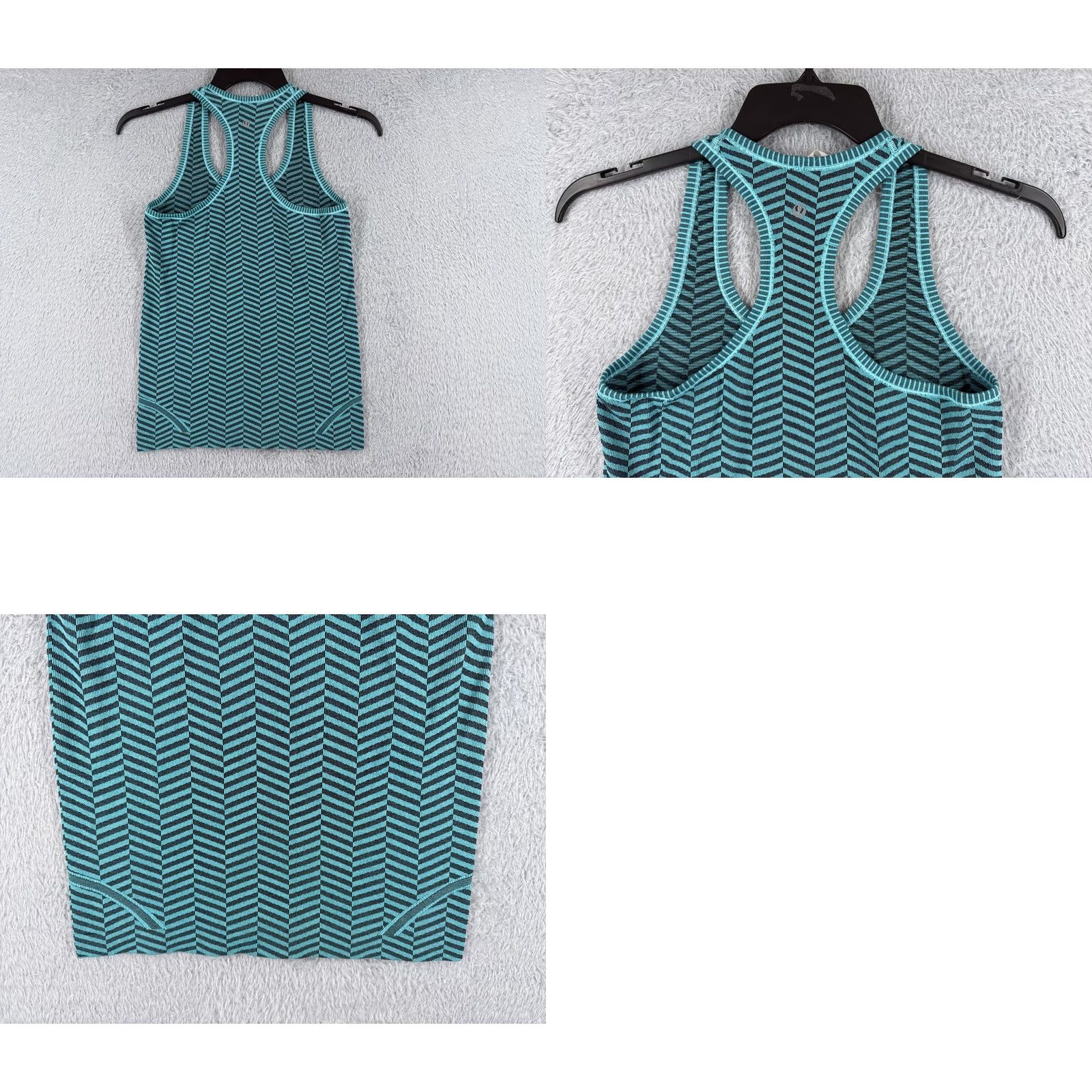 Lululemon Lululemon Shirt Women 6 Teal Black Chevron Swiftly Tech Tank Running Gym Size M / US 6-8 / IT 42-44 - 8 Thumbnail