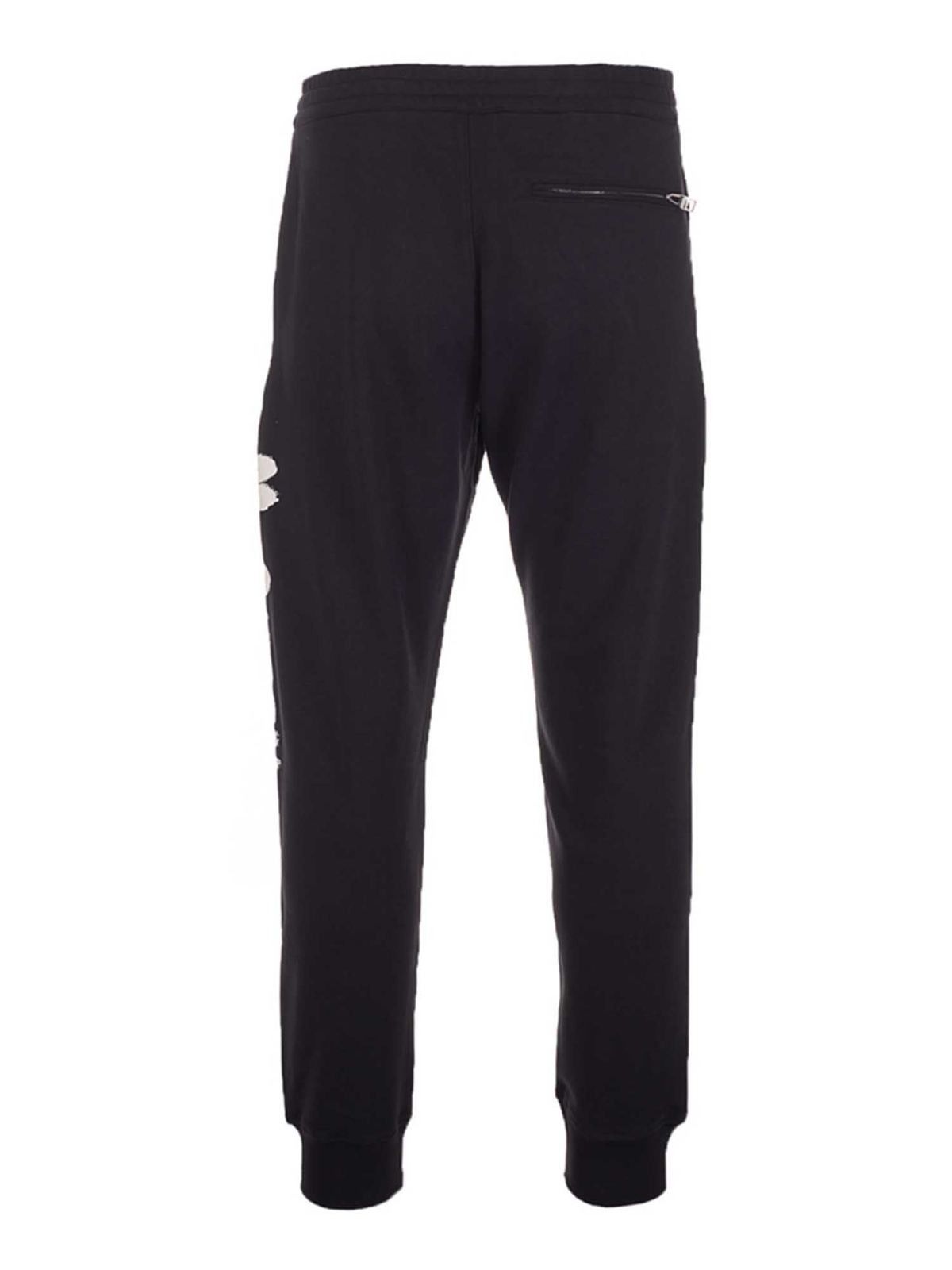 Alexander McQueen o1w1db10725 McQueen Graffiti Joggers in Black Size US 36 / EU 52 - 2 Thumbnail