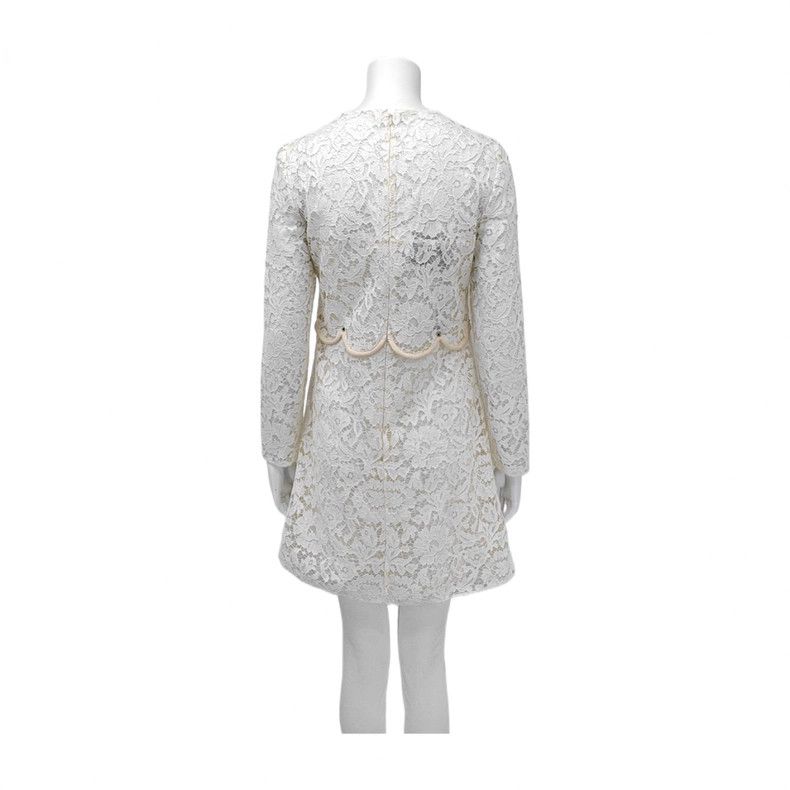 Valentino Valentino Off-white cotton dress with long sleeves Size S / US 4 / IT 40 - 2 Thumbnail