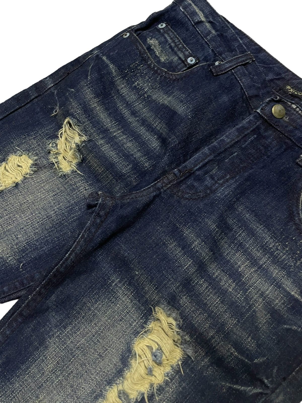 Tornado Mart Philodox Japan Flared Distressed Indigo Mud Jeans Denim Pant Size US 30 / EU 46 - 10 Thumbnail