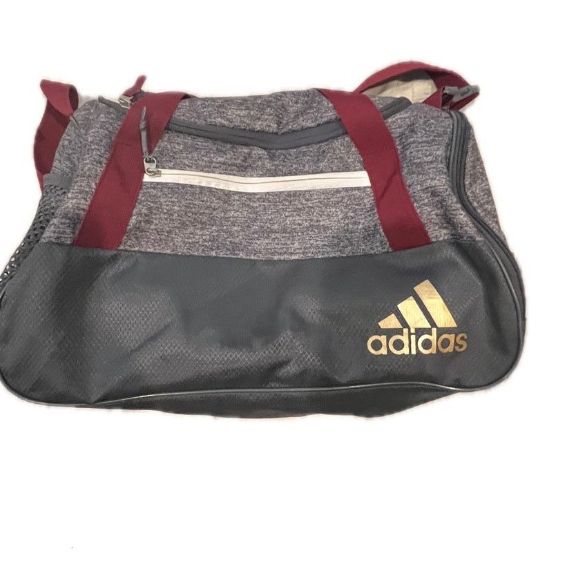 Adidas Adidas Defender Small Gray Black Gym Bag 18"x10"x12" Size ONE SIZE - 2 Thumbnail