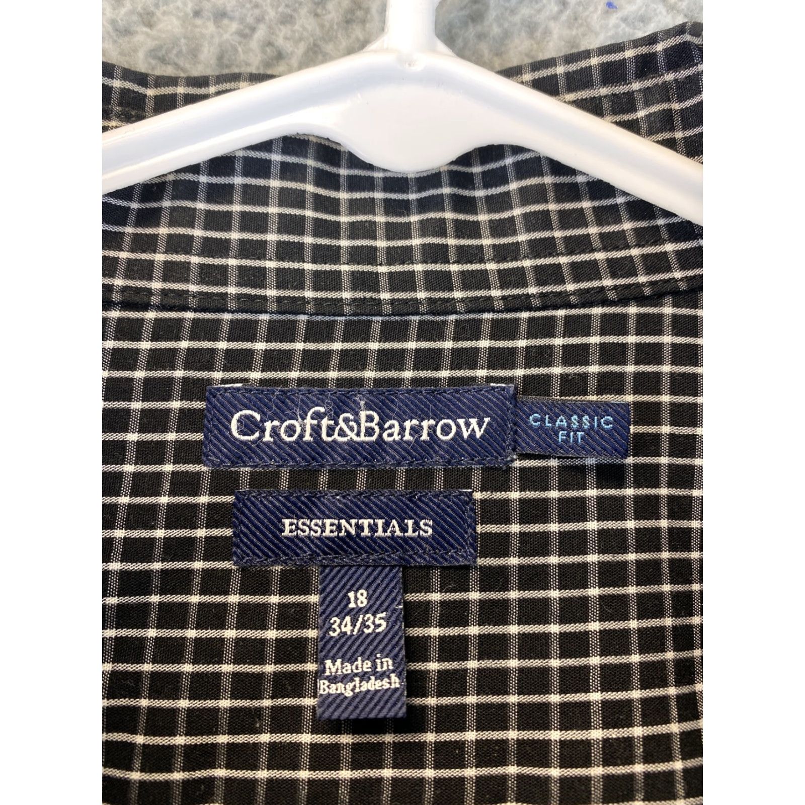 Croft & Barrow Croft & Barrow Shirt Men’s 18 34/35 Black Plaid Long Sleeve Button-Up Classic Fit 100% Cotton Regular Vintage? No Size US XXL / EU 58 / 5 - 4 Thumbnail