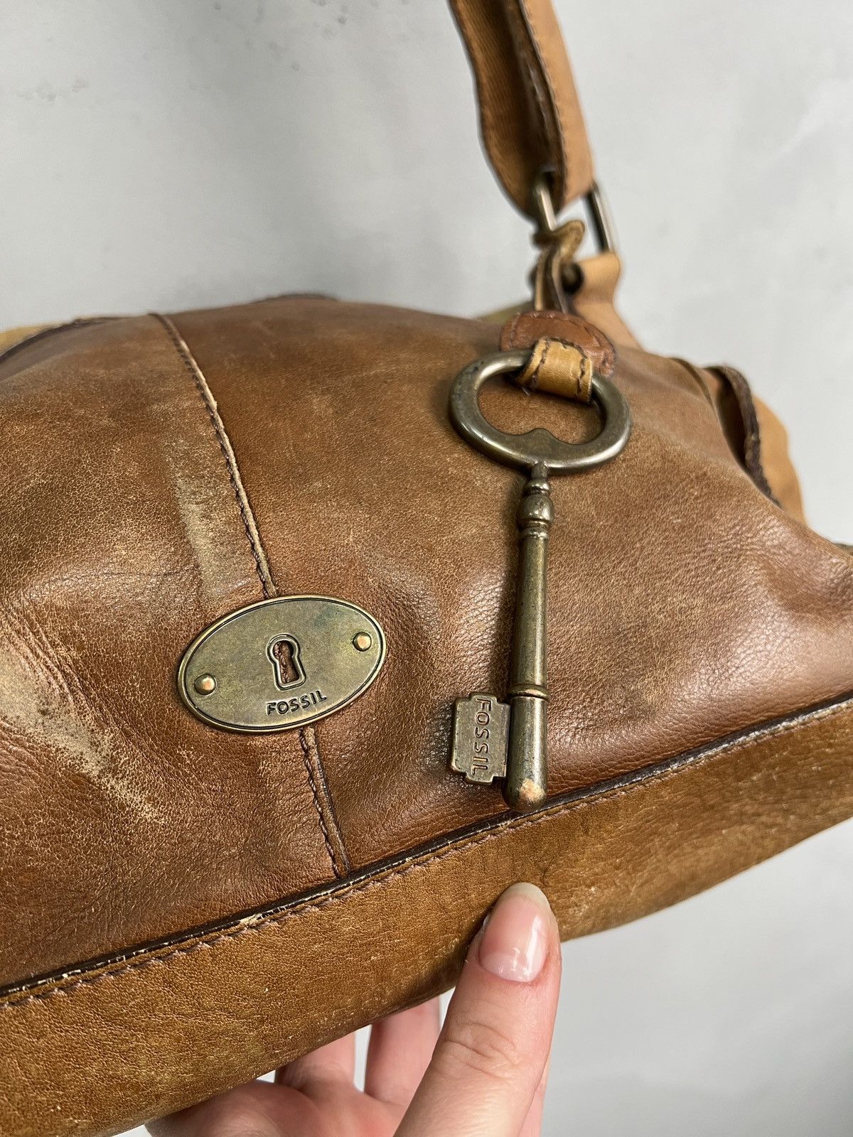 Fossil Kmrii style leather avant garde shoulder bag y2k Size ONE SIZE - 8 Thumbnail