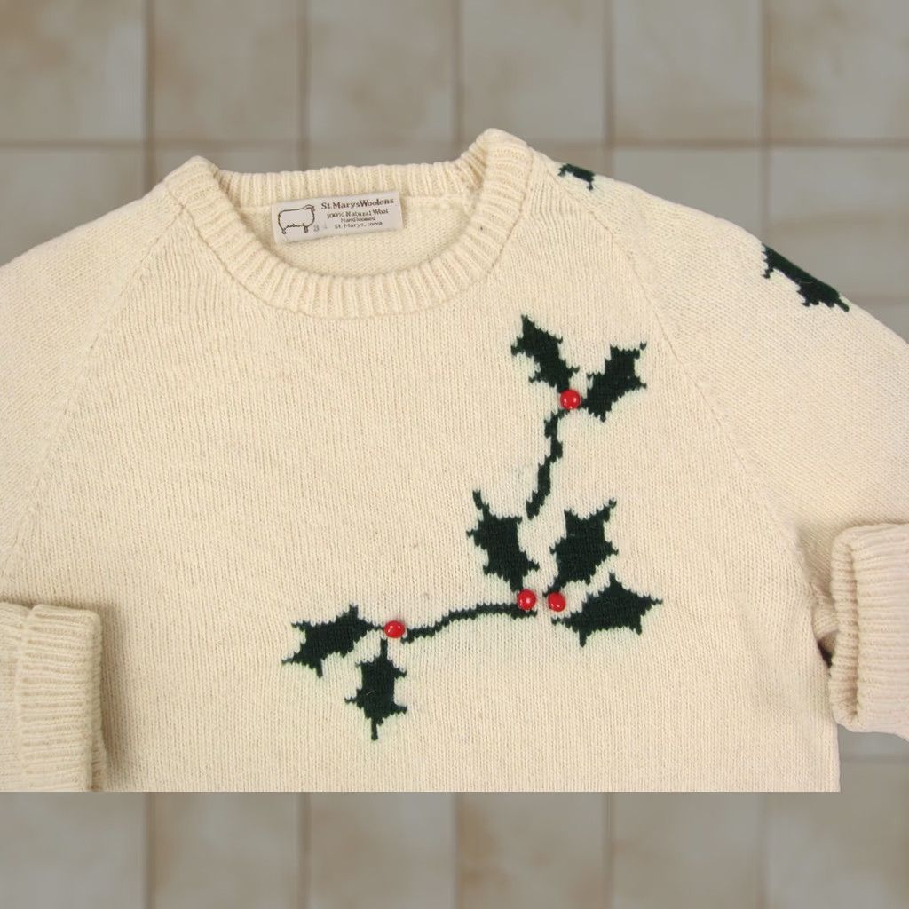 Vintage VINTAGE St Marys Woolens Sweater Womens 34 Creme Wool Handloomed 80s Size XXS / US 00 / IT 34 - 1 Thumbnail