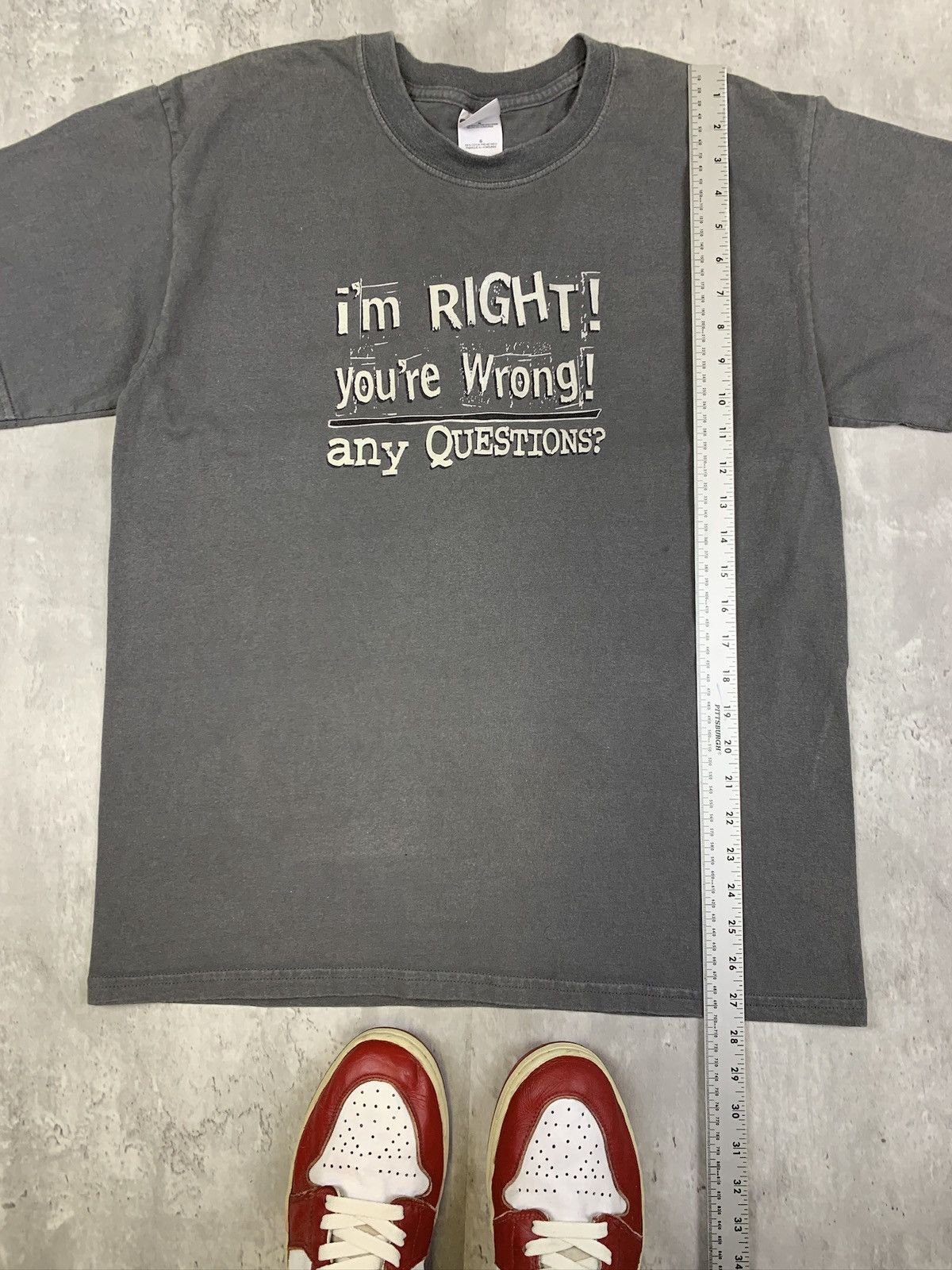 Vintage Y2K I’m Right You’re Wrong Tshirt Grey Size US L / EU 52-54 / 3 - 5 Thumbnail