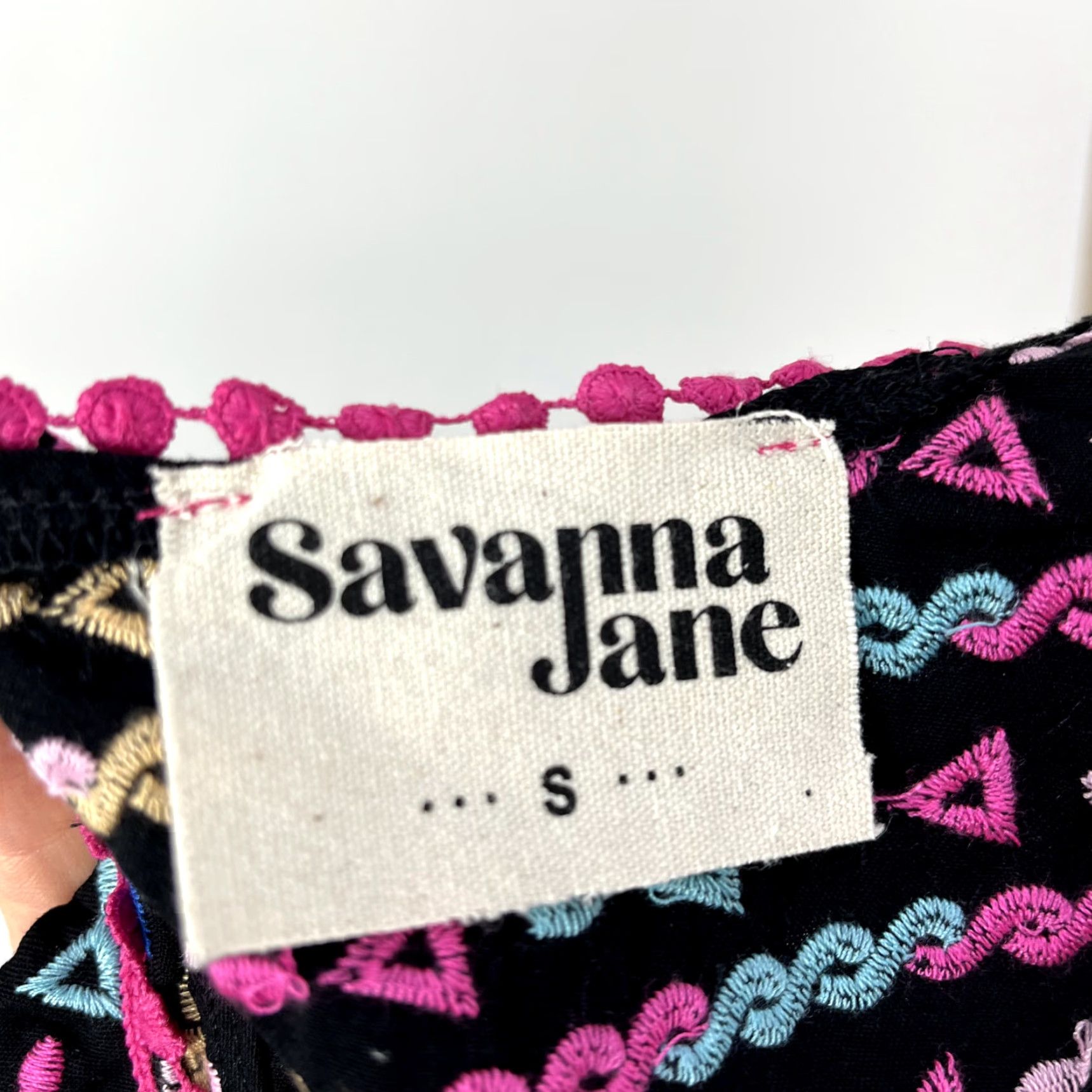 Vintage Savanna Jane Embroidered Women's Shirt S Bohemian Sleeveless Tank Rayon C3-22 Size S / US 4 / IT 40 - 6 Thumbnail
