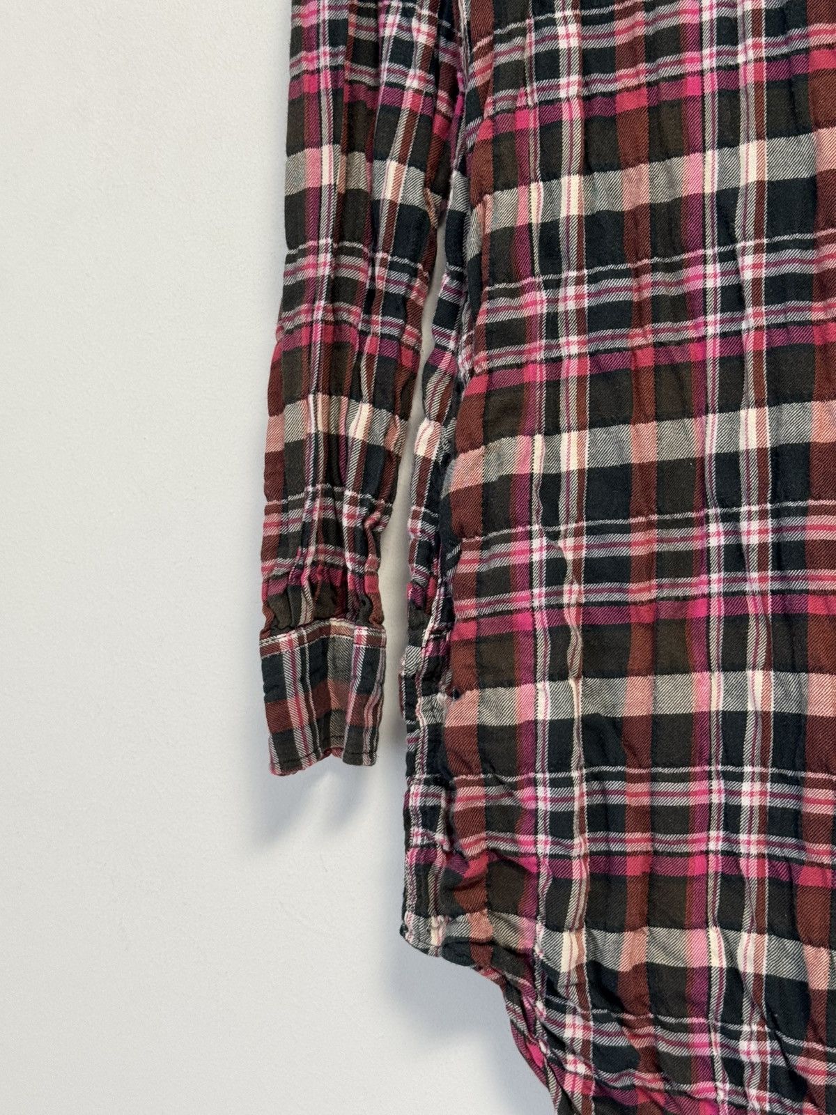 Acne Studios Acne Studios Pink Plaid Flannel Shirt Long Sleeve Size XXS / US 00 / IT 34 - 6 Thumbnail