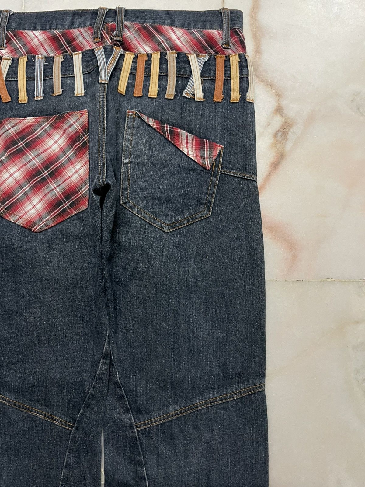 💥Double Waist💥Sick Vintage Nylus Faded Zipper Punk Jeans