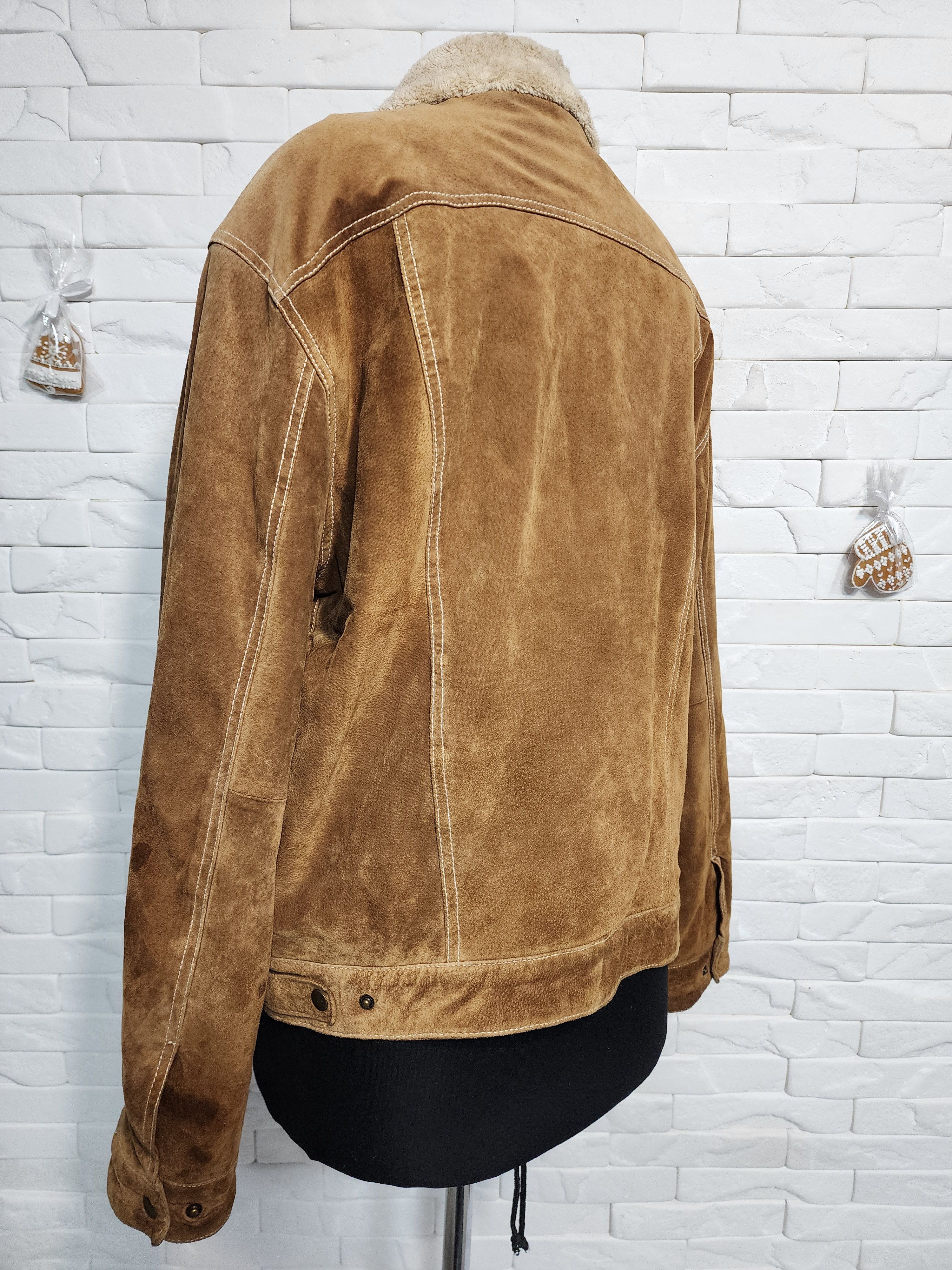 Other Men's Suede Denim Style Jacket: Faux Fur Insulation, Size US L / EU 52-54 / 3 - 7 Thumbnail