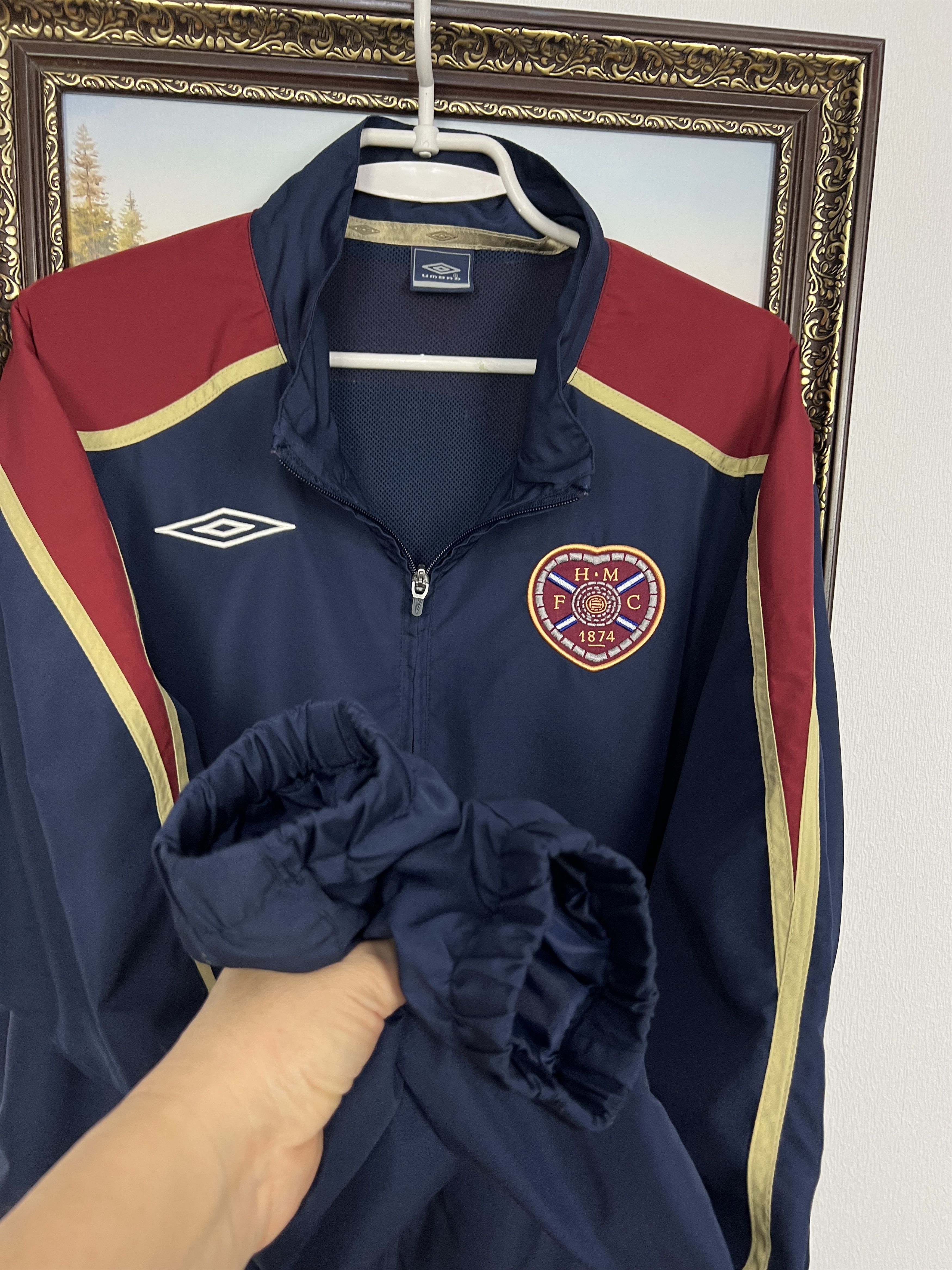 Umbro Vintage Heart Of Midlothian Hearts Football Jacket Track Top Size US XL / EU 56 / 4 - 7 Thumbnail