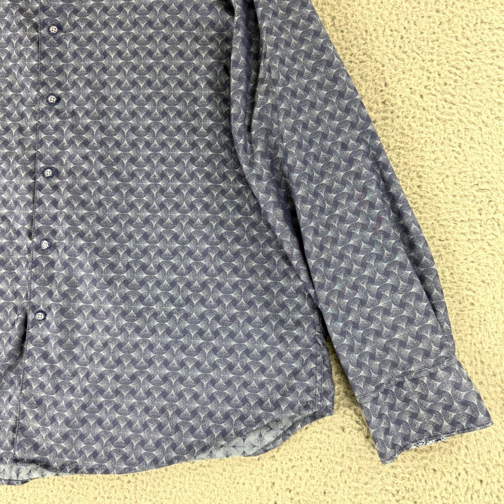 Robert Graham Robert Graham Button-Down Shirt Mens 3XL Blue Geometric Classic Fit Long Sleeve Color: Blue Pattern: Geometric Size US XXL / EU 58 / 5 - 3 Thumbnail