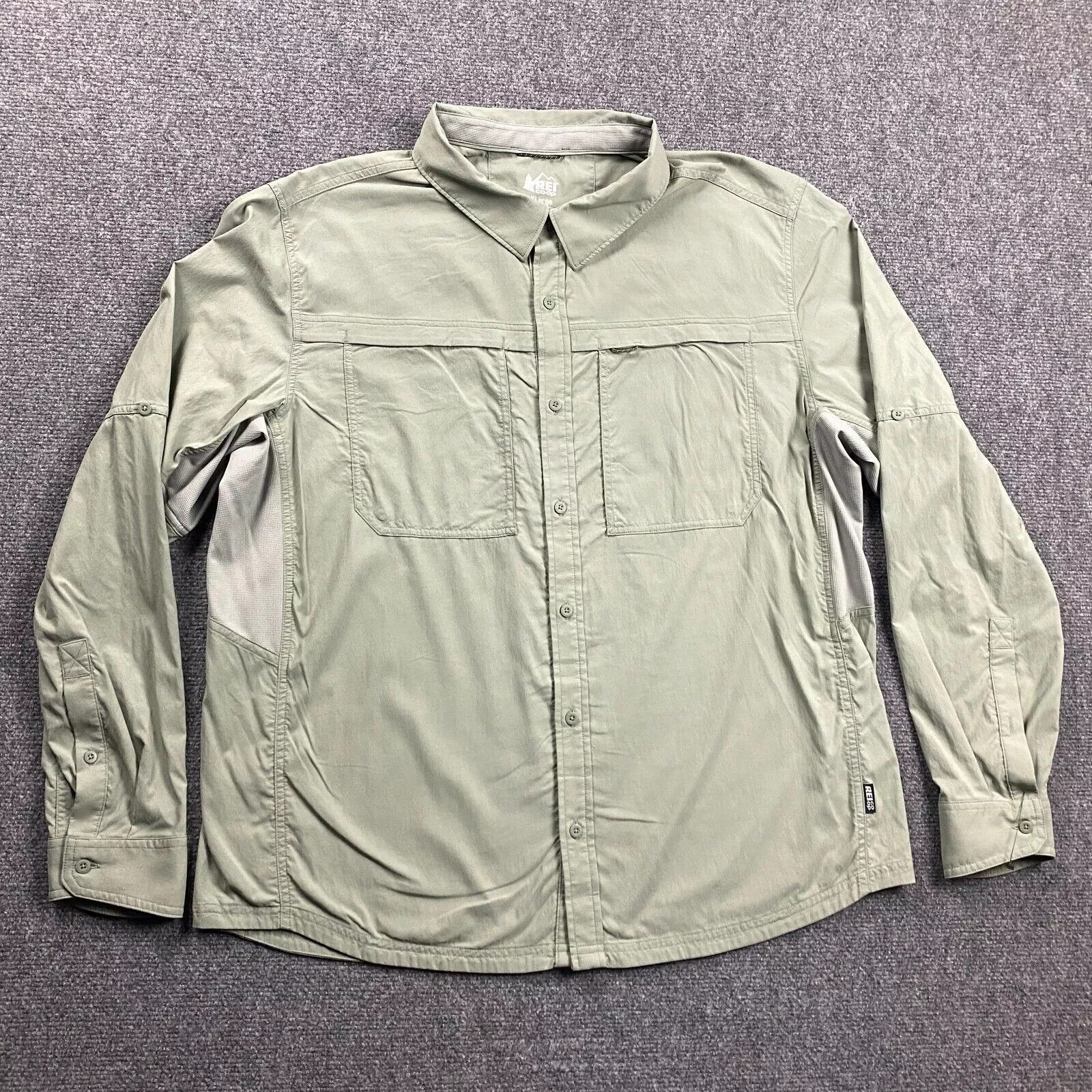 Rei REI Co-op Shirt Mens XL Green Button Up Double Pockets Size US XL / EU 56 / 4 - 1 Thumbnail
