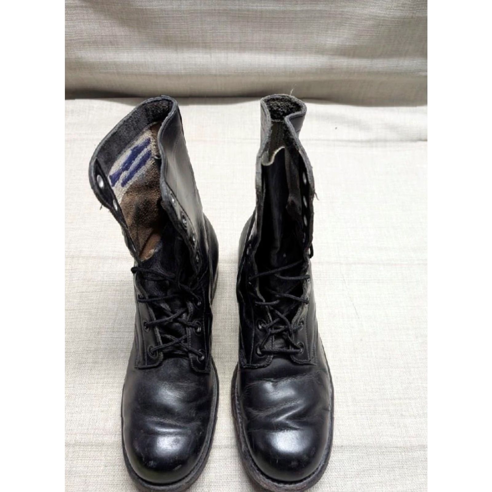Vintage VINTAGE army combat boots US ARMY black 8R/9R mismastched sizes VIETNAM leather Boots Mens Size US 8 / EU 41 - 4 Thumbnail
