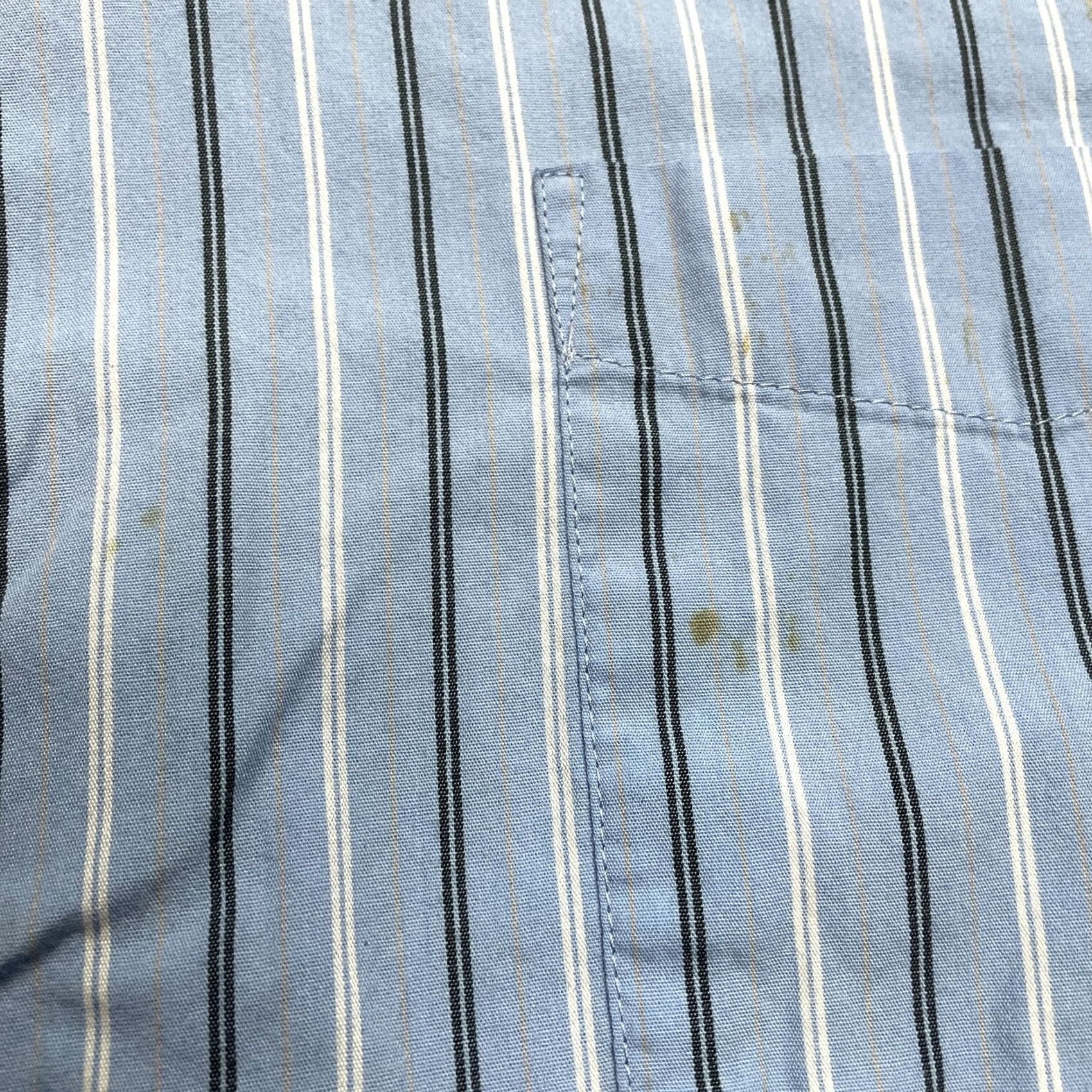 Croft & Barrow VINTAGE Croft & Barrow Easy Care Shirt Mens 2XL Blue Striped Short Sleeve Pocket Collar Size US XXL / EU 58 / 5 - 3 Thumbnail