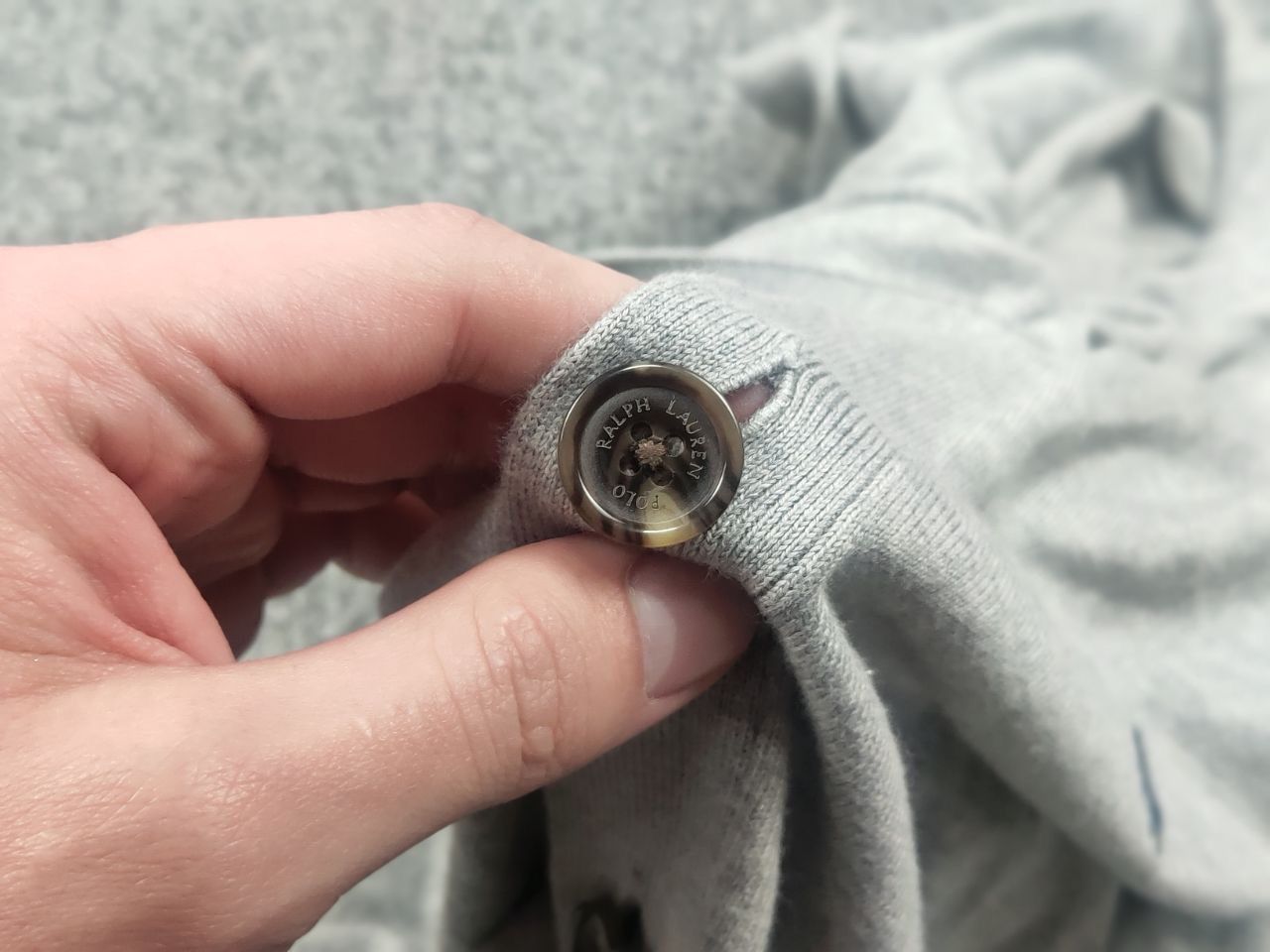 Polo Ralph Lauren Polo Ralph Lauren cotton Light Gray cardigan Sweater Vintage Size US M / EU 48-50 / 2 - 16 Thumbnail