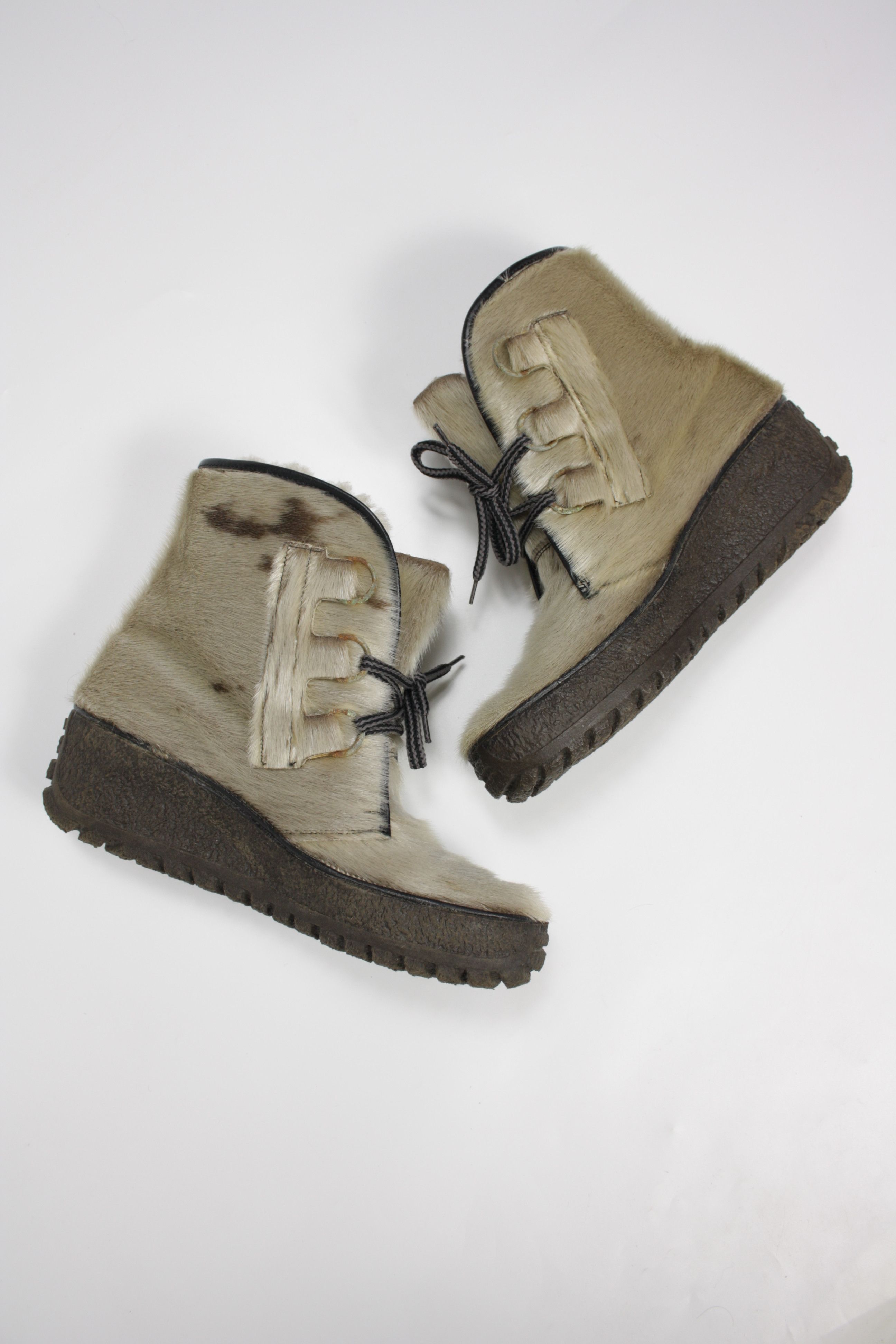 Genuine Leather Arktis Style 80s Vintage Lambskin Lined Eskimo Fur Boots Size US 6 / IT 36 - 4 Thumbnail