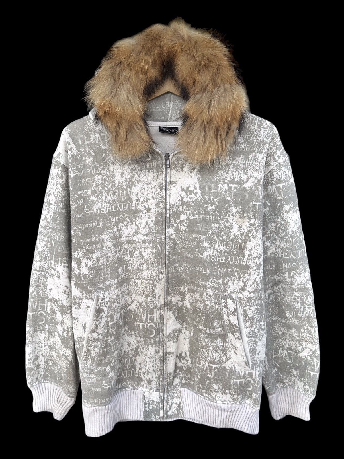 image of Beauty Beast x If Six Was Nine Japanese Fur Hoodie Poem Defective Struct Lgb Ifsix Styled in Gray W