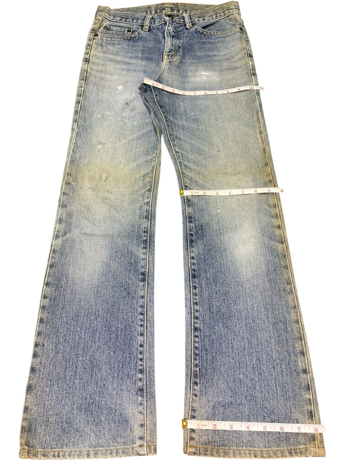 Uniqlo Vintage Japanese Uniqlo Mud Wash Distress Flare Jeans Size 29" - 8 Thumbnail