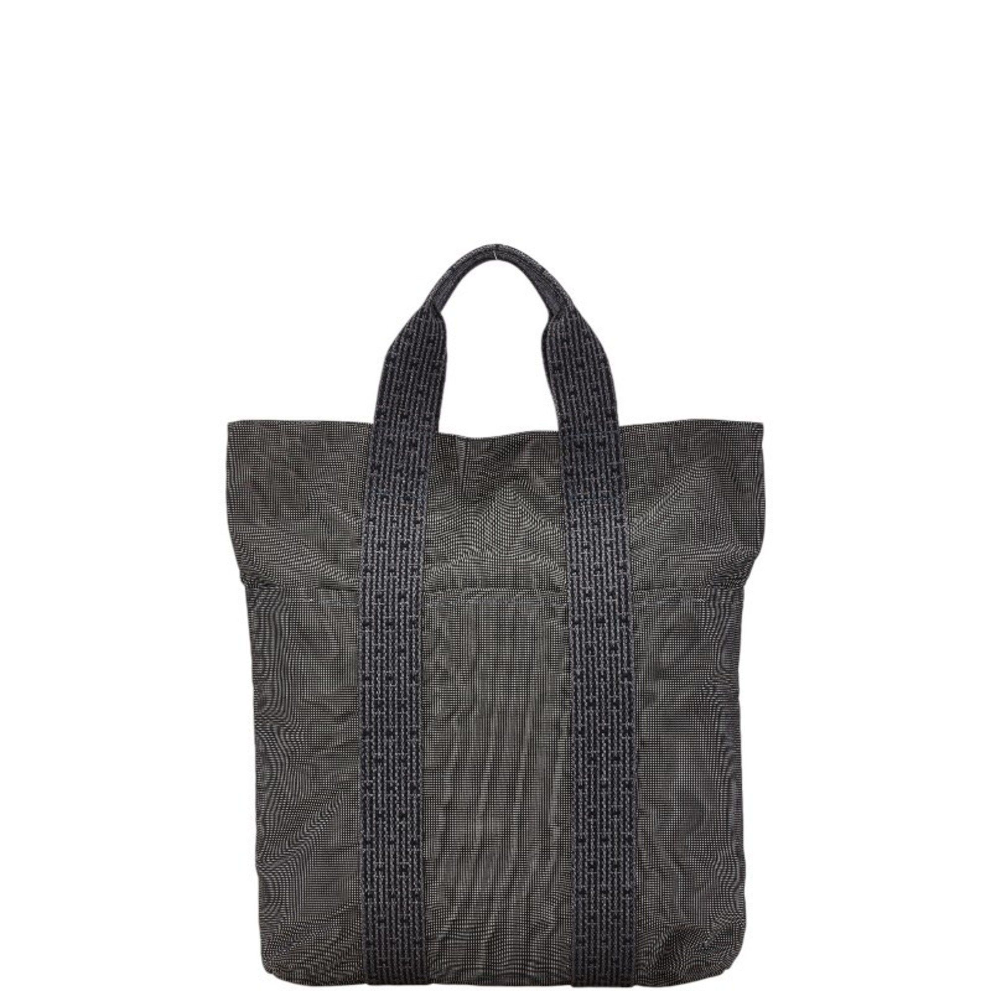 Hermes Air Line Cabas Handbag Tote Bag Grey Canvas Women's Hermes