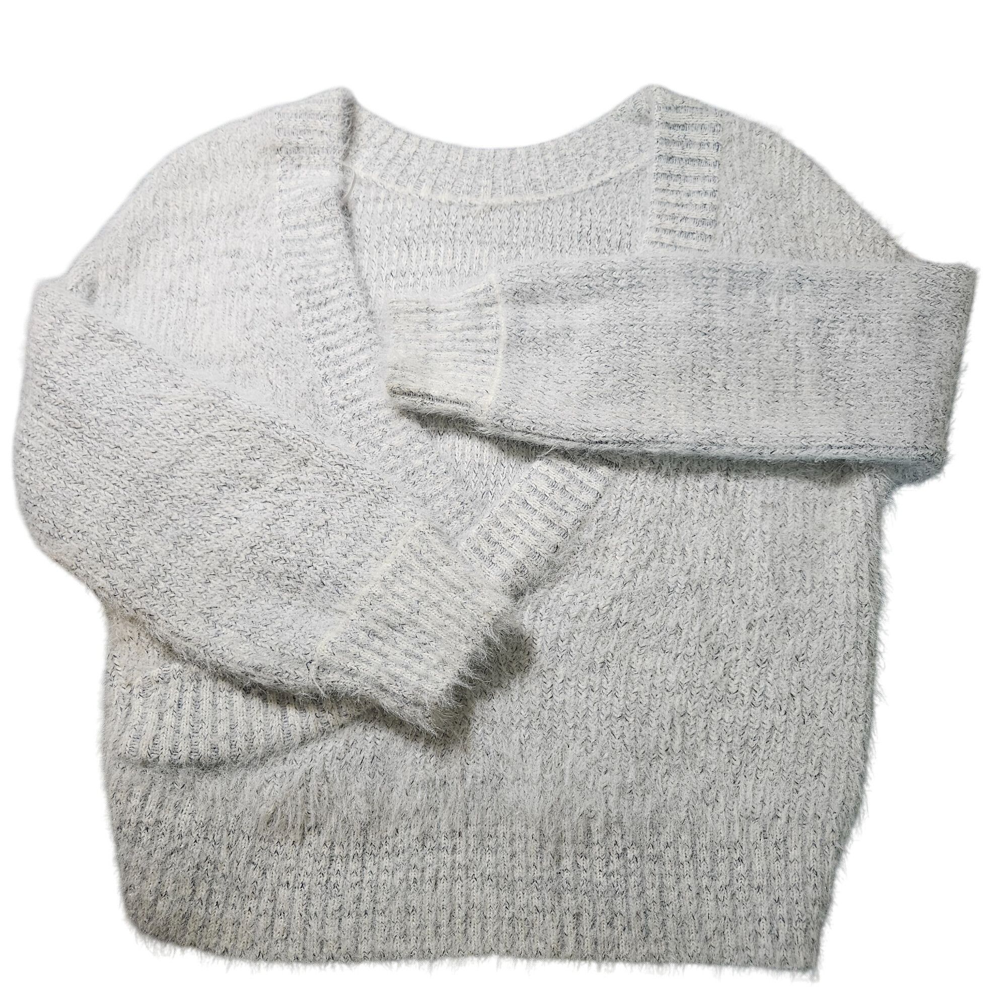 Urban Outfitters Urban Outfitters Women Gray Fuzzy V-Neck Sweater M Clean Gir Size M / US 6-8 / IT 42-44 - 3 Thumbnail