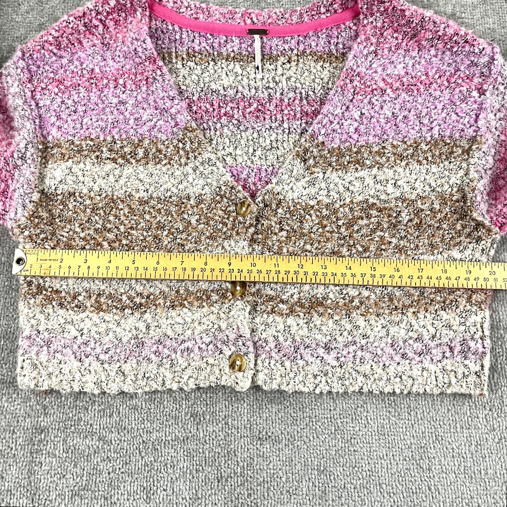 Free People VINTAGE? (No) Cardigan Free People Sweater Womens XS Soulmate Cardi Revolve Pink Cream Cropped Size XS / US 0-2 / IT 36-38 - 5 Thumbnail