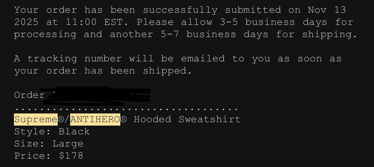 Supreme Antihero hooded sweatshirt hoodie