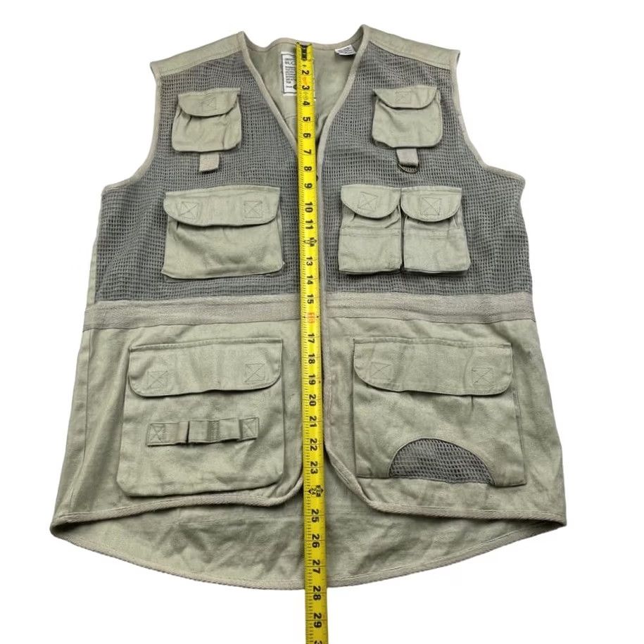 Bugle Boy VINTAGE Bugle Boy Men's Photography Vest Shirt M Khaki Green Full Zip Pockets Size US M / EU 48-50 / 2 - 6 Thumbnail