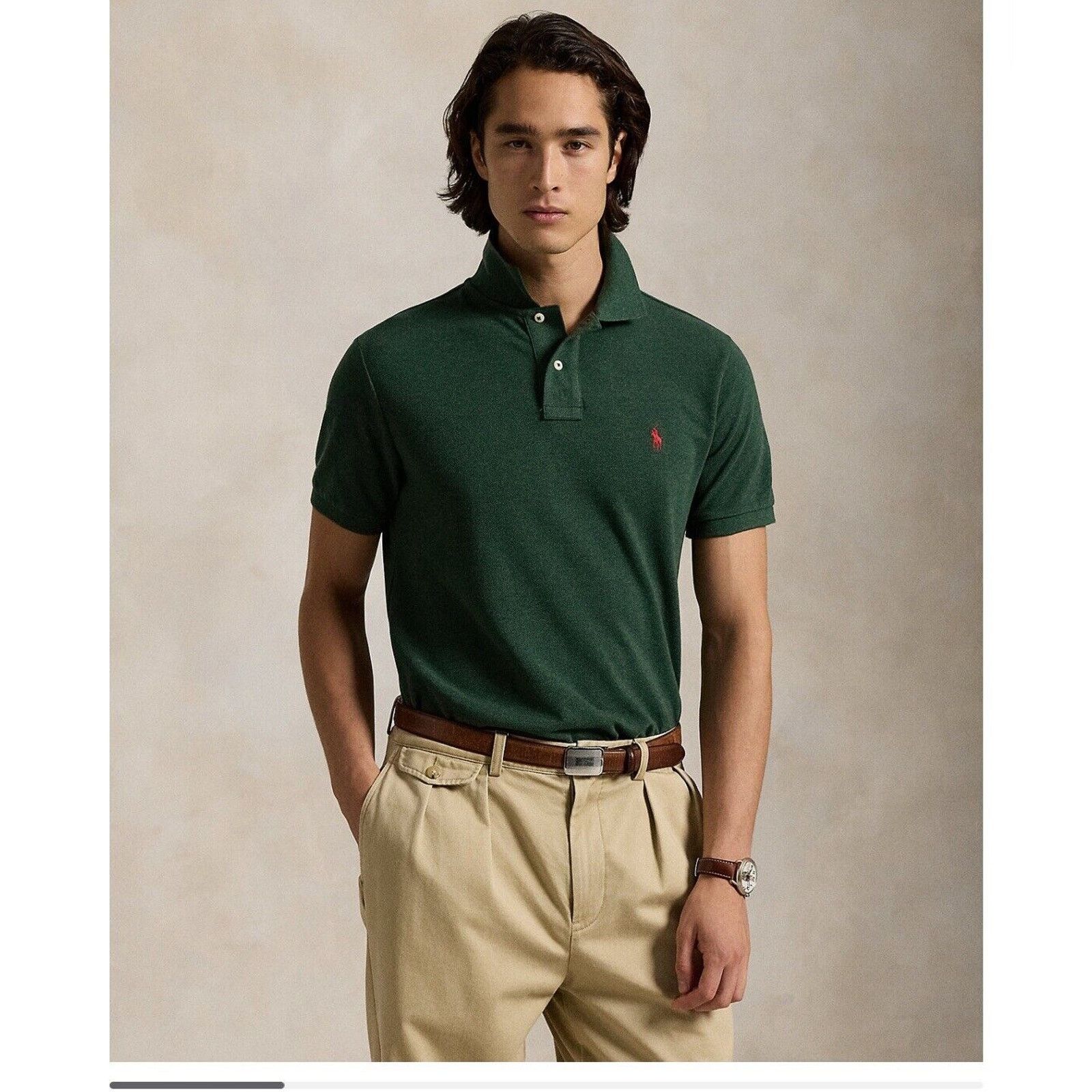Polo Ralph Lauren NWT Polo Ralph Lauren Mesh Polo Custom Slim Fit Green Small Size US S / EU 44-46 / 1 - 3 Thumbnail