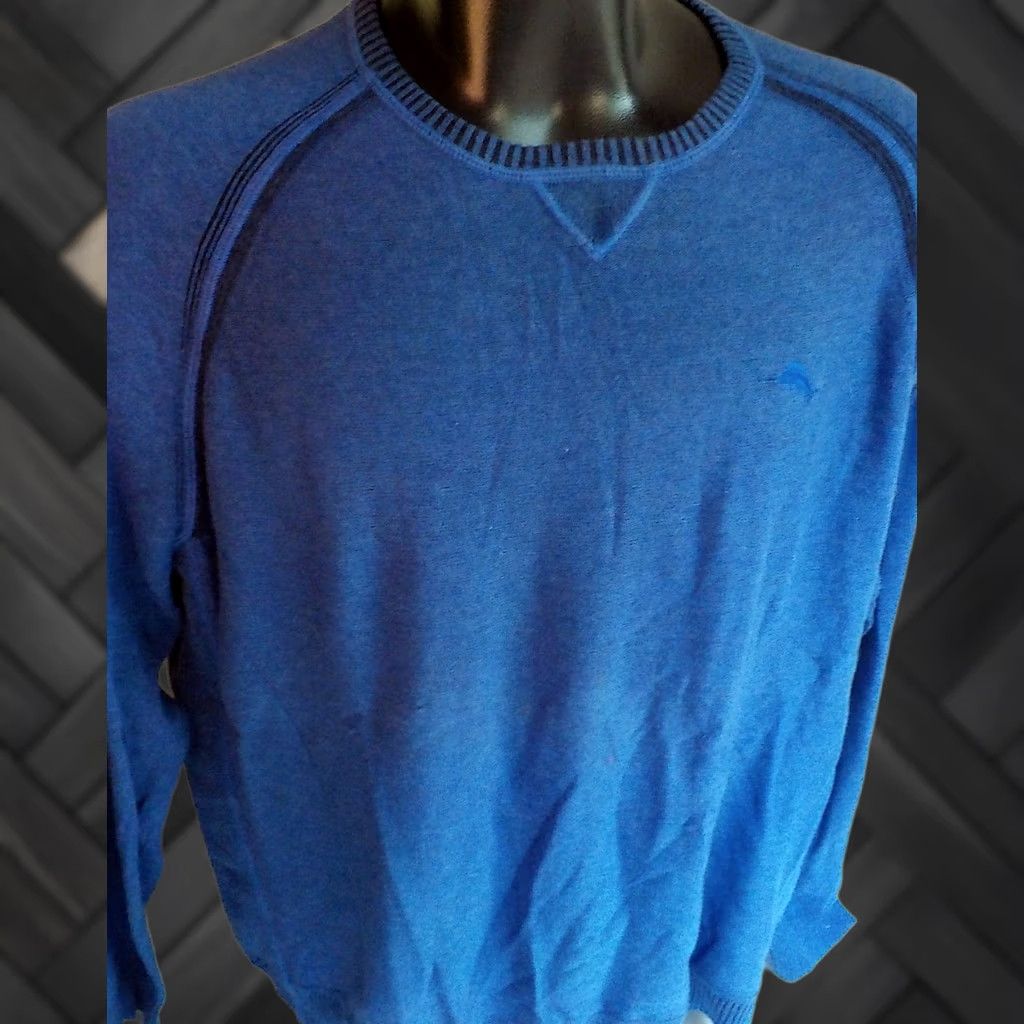 Tommy Bahama Tommy Bahama Sweater Crewneck Blue LARGE 100% Cotton Mens Size US L / EU 52-54 / 3 - 1 Thumbnail