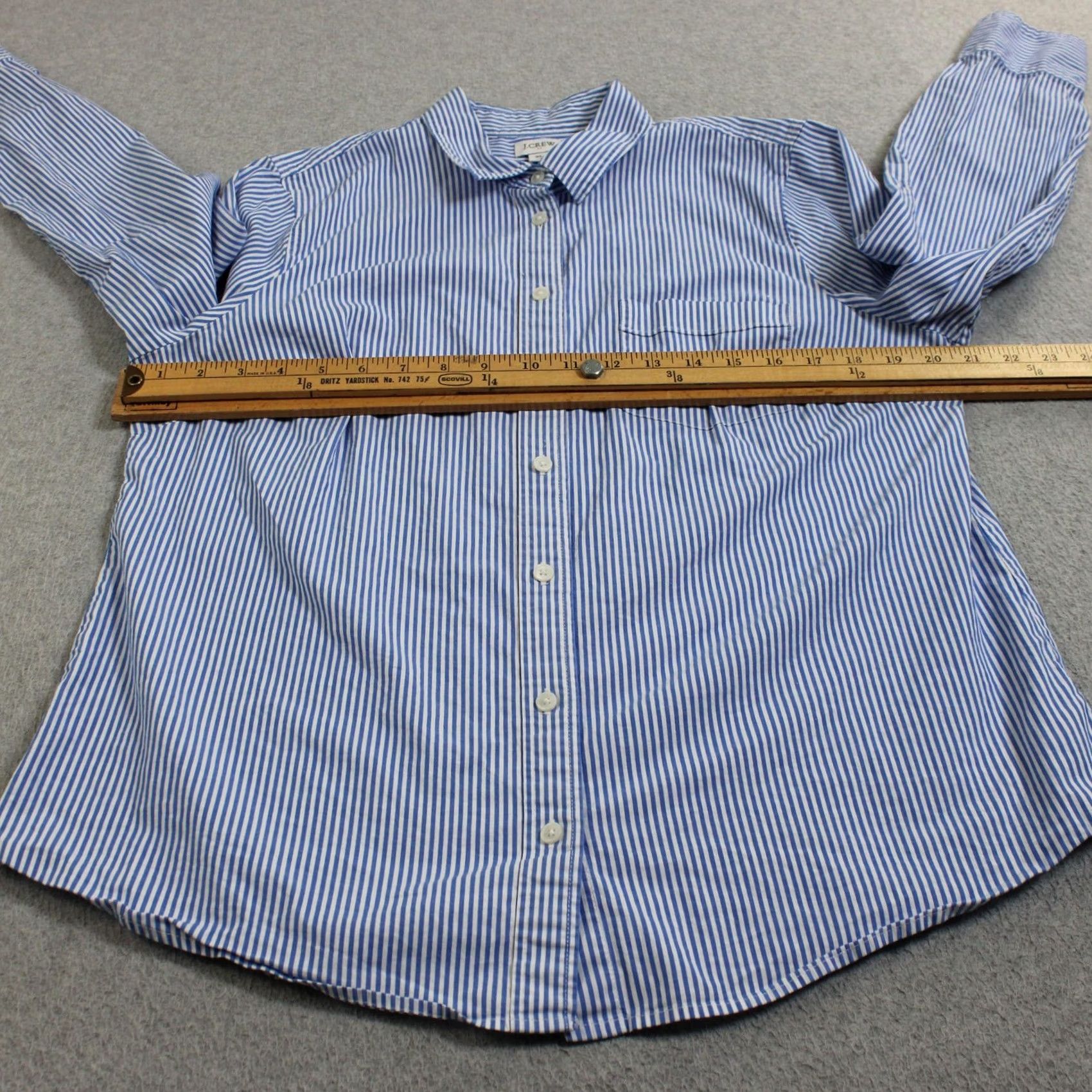 J.Crew J Crew Shirt Womens XL Blue Stripe Button Coastal Boho Office Heritage Academia Size XL / US 12-14 / IT 48-50 - 6 Thumbnail