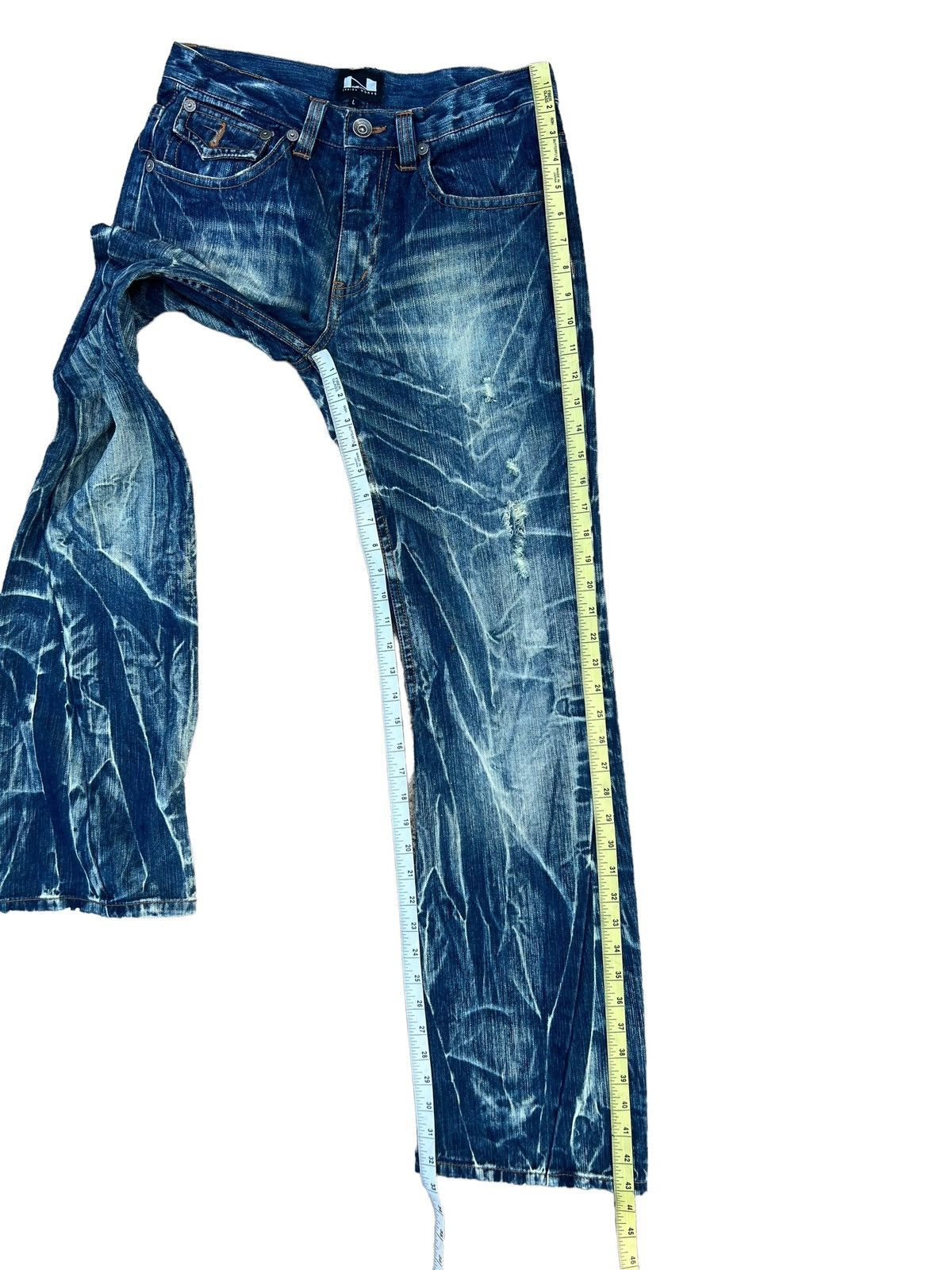 Vintage Nylus Japan Rips Discharge Denim Bootcut Jeans Flare Size US 30 / EU 46 - 5 Thumbnail