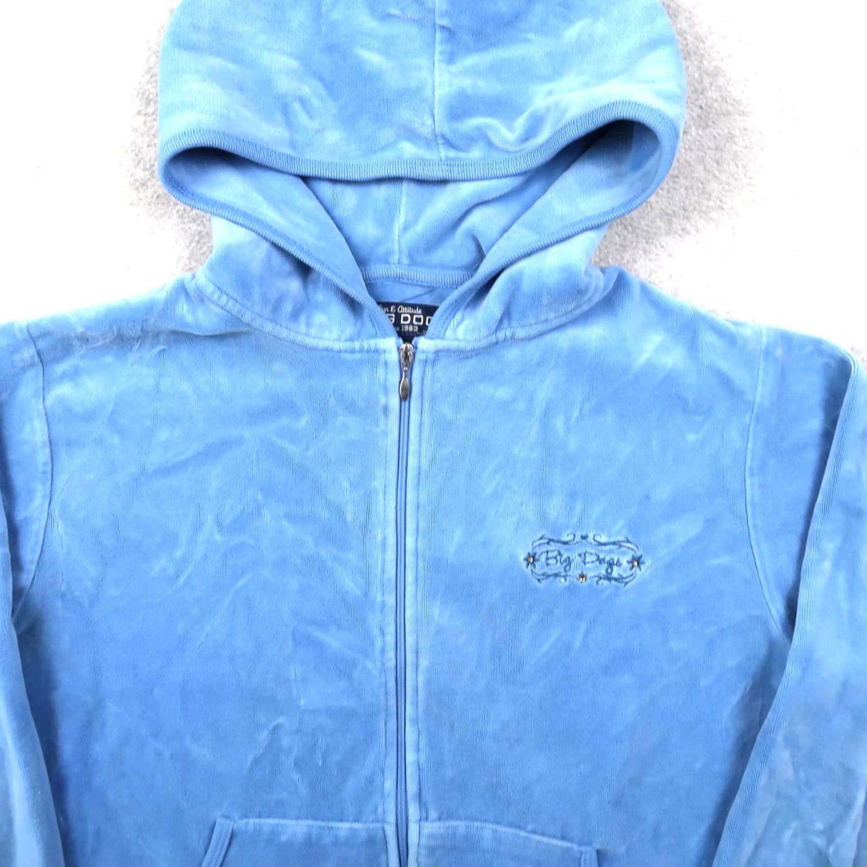 Big Dogs VINTAGE Big Dogs Hoodie Women’s S Blue Velour Zip Up Hoodie Size S / US 4 / IT 40 - 3 Thumbnail