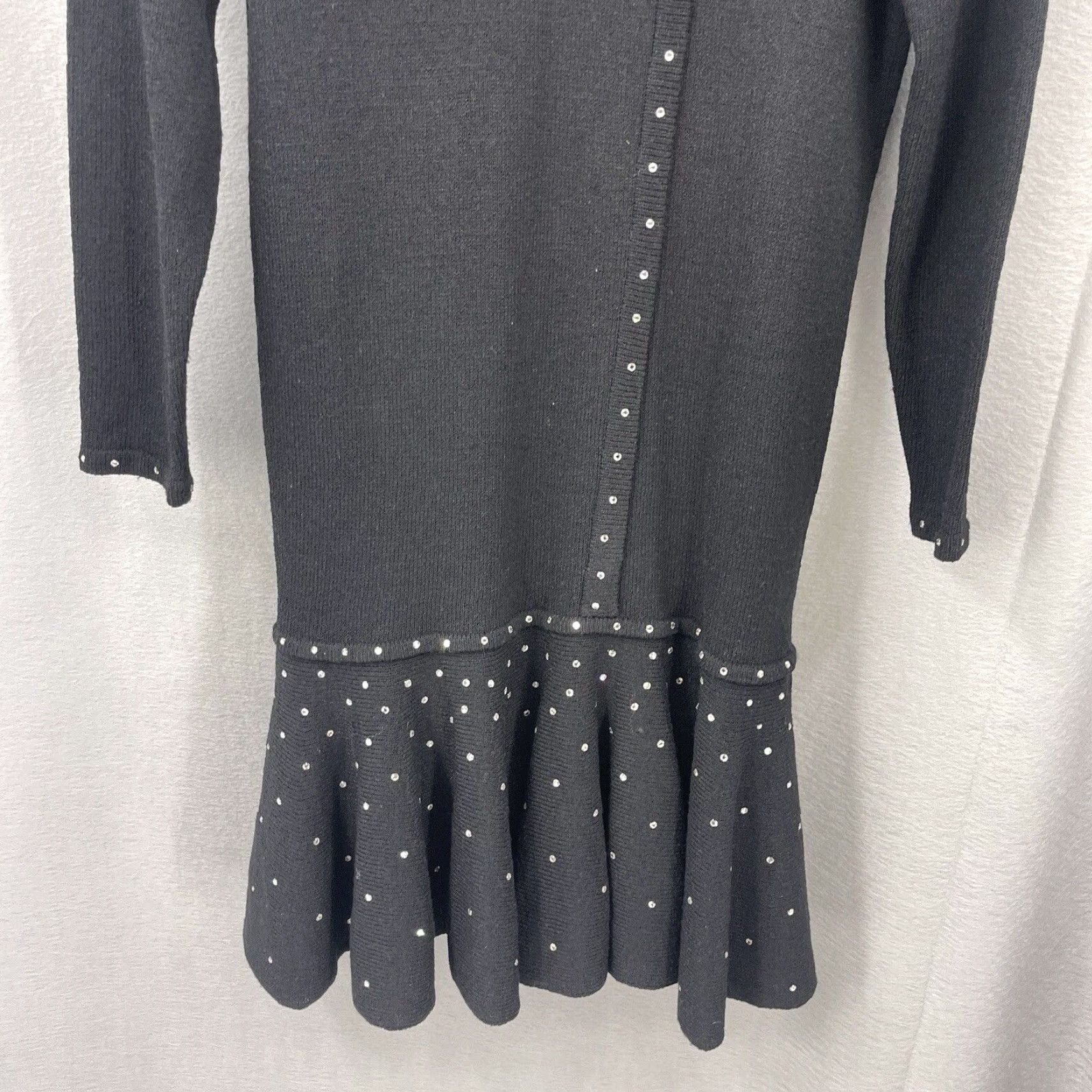 Vintage VINTAGE Jennifer Roberts Sweater Dress Dark Academia 90s Knit Black Womens Large Y2K Black Fashion Size L / US 10 / IT 46 - 3 Thumbnail