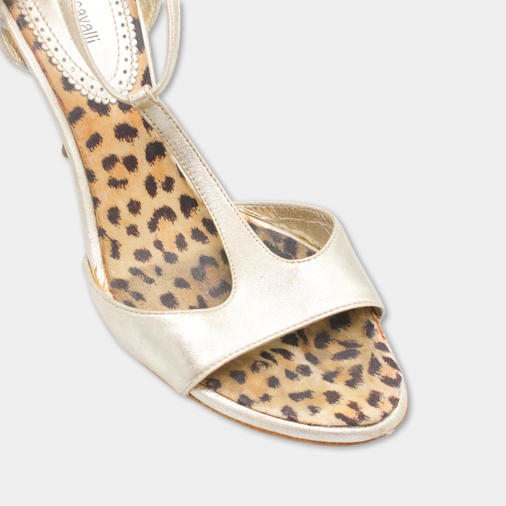 Roberto Cavalli Cavalli Snake Golden Heels Size US 8.5 / IT 38.5 - 2 Thumbnail