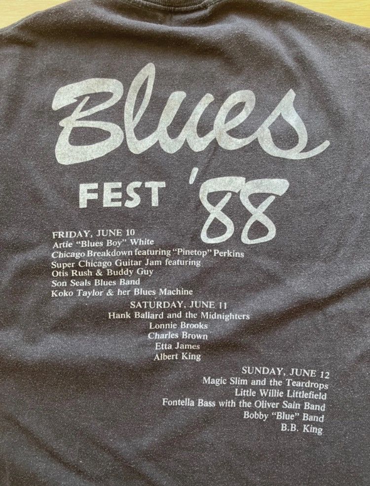 Vintage Chicago Blues Festival t shirt, 1988 — BB King Size US XL / EU 56 / 4 - 4 Thumbnail