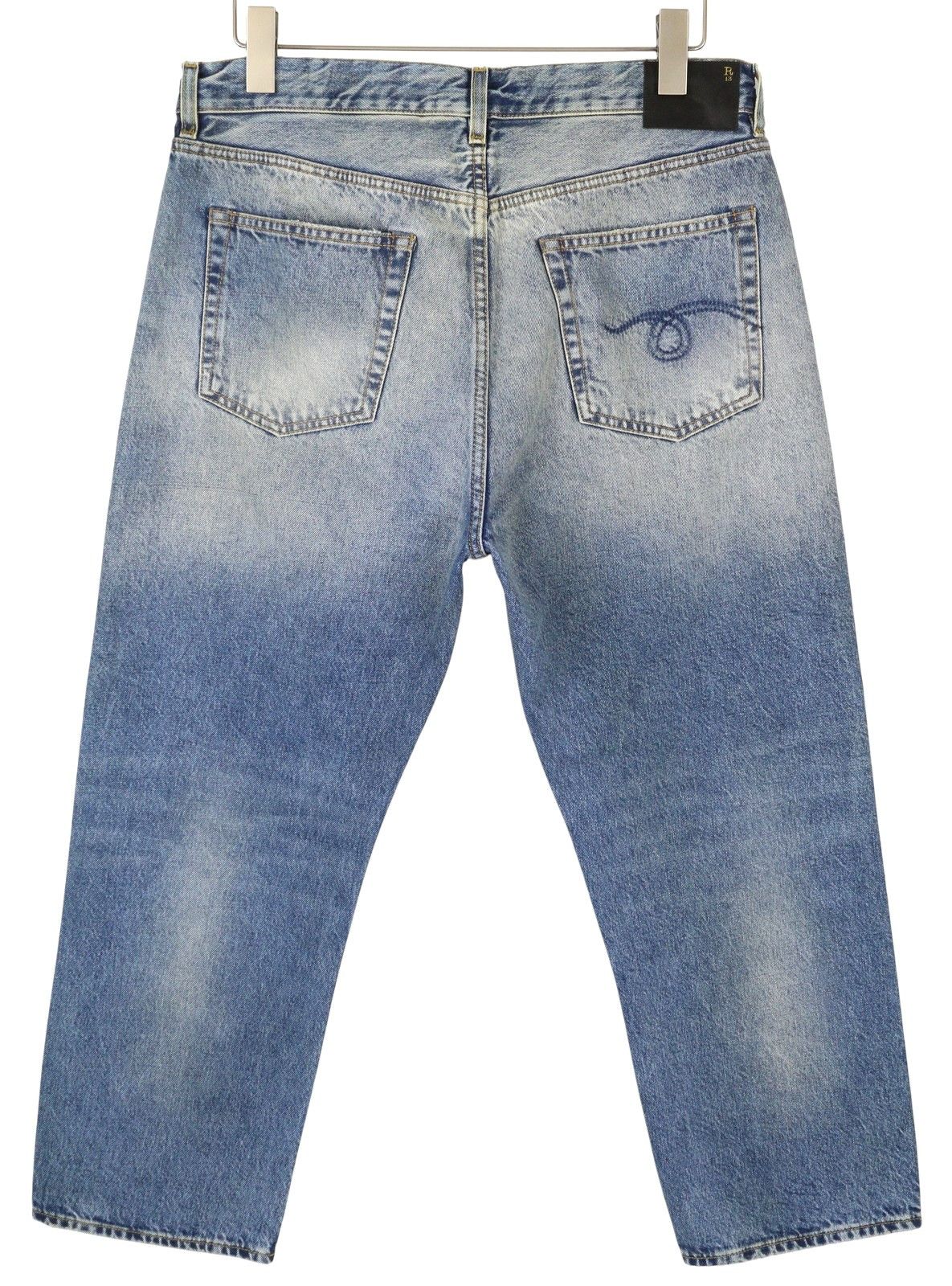 R13 BOYFRIEND 30 Jasper Straight Whiskers Faded Zip FW25 86648 Size 30" / US 8 / IT 44 - 2 Thumbnail