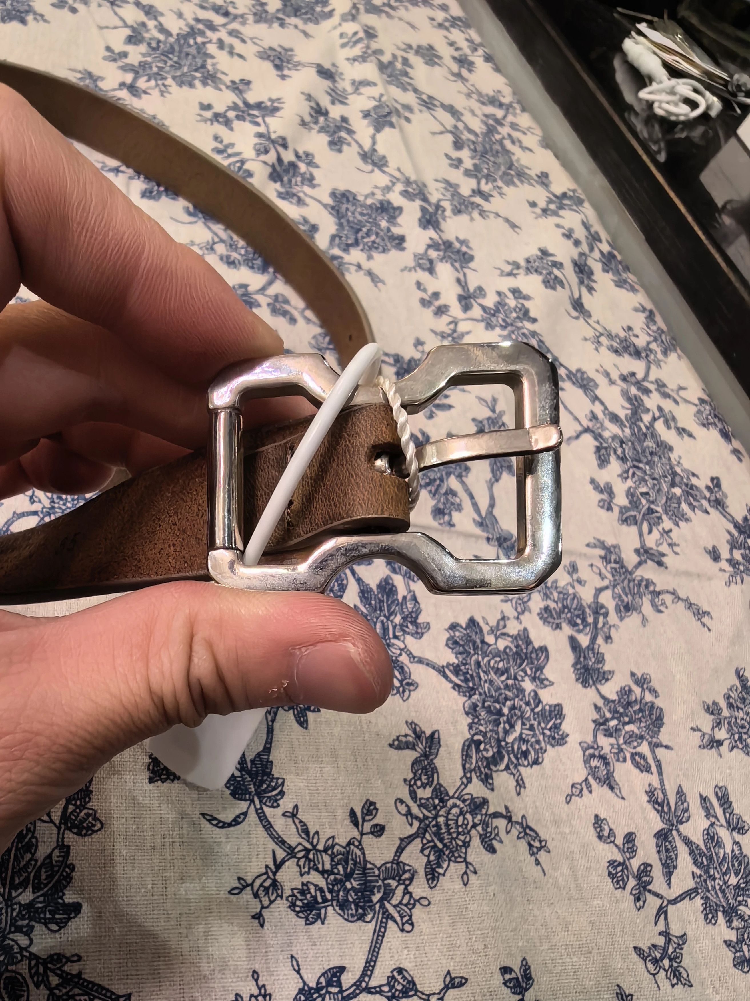Maison Margiela Maison Margiela Aged Leather Belt Ladies Brown 85cm 2cm Size ONE SIZE - 3 Thumbnail
