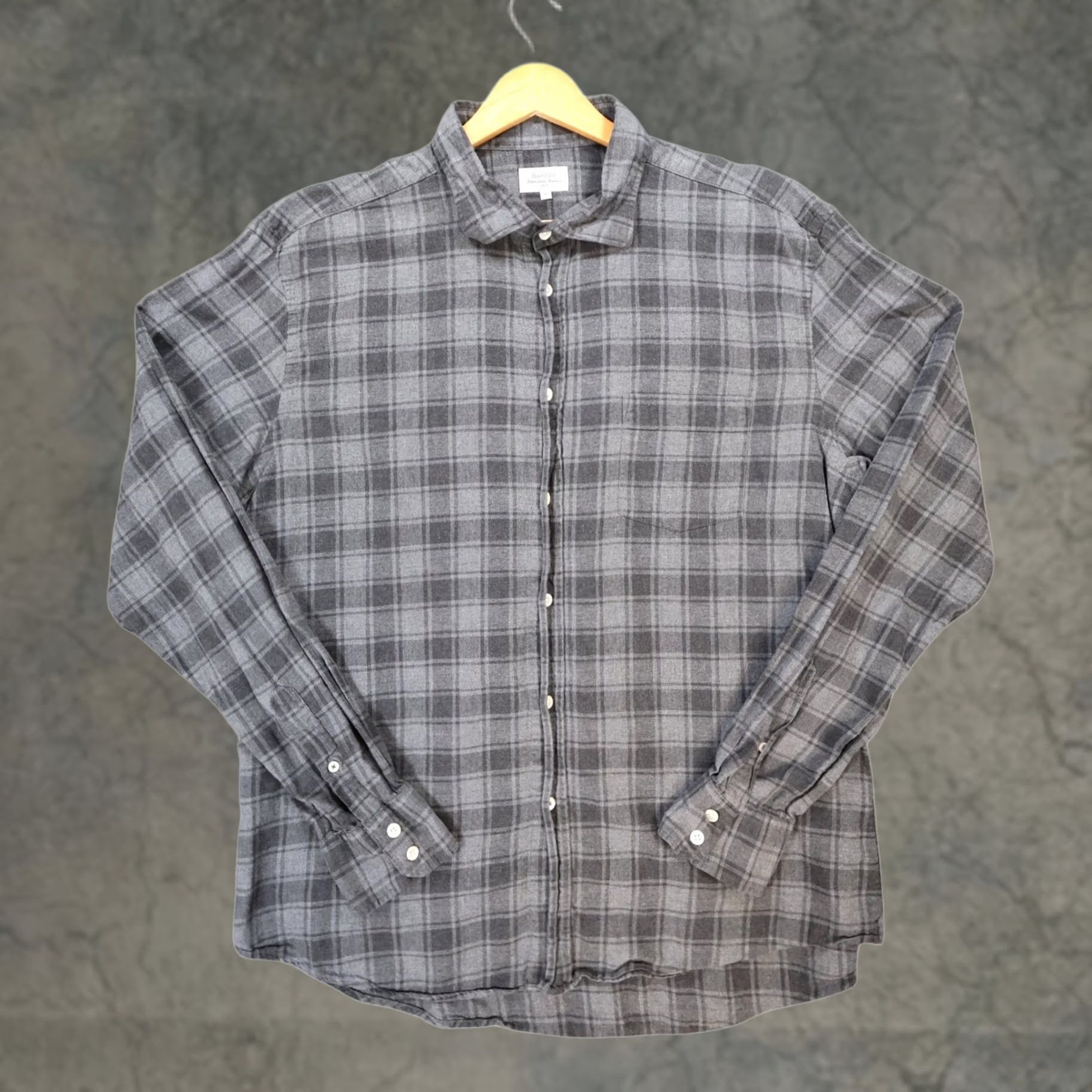 Hartford Hartford Button Up Shirt Mens XL Gray Plaid Flannel Long Sleeve Casual Size US XL / EU 56 / 4 - 1 Thumbnail