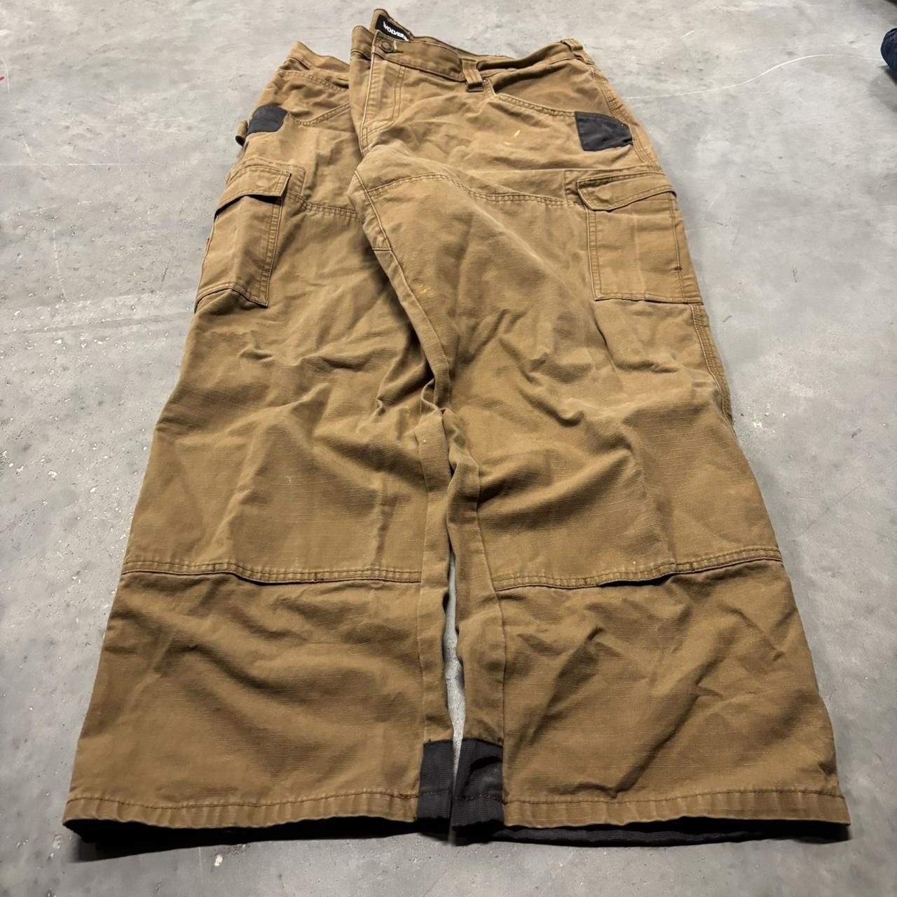 Japanese Brand × Vintage Crazy Vintage Y2K/2000s Baggy Khaki Tan Workwear Skater Style Cargo Pants! Size US 42 / EU 58 - 3 Thumbnail