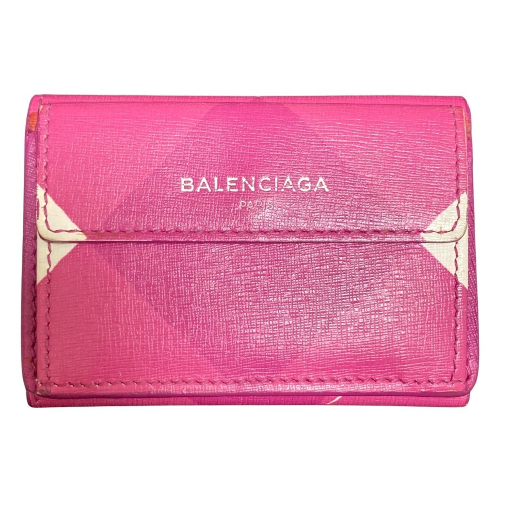 Balenciaga BALENCIAGA Paper Mini Wallet 410133 Pink Purple Women's Size ONE SIZE - 1 Thumbnail
