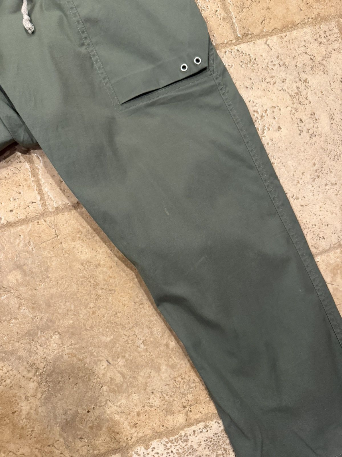 Rick Owens Rick Owens EDFU 23 Green Drop Crotch Cargo Drawstring Pants Size US 34 / EU 50 - 4 Thumbnail