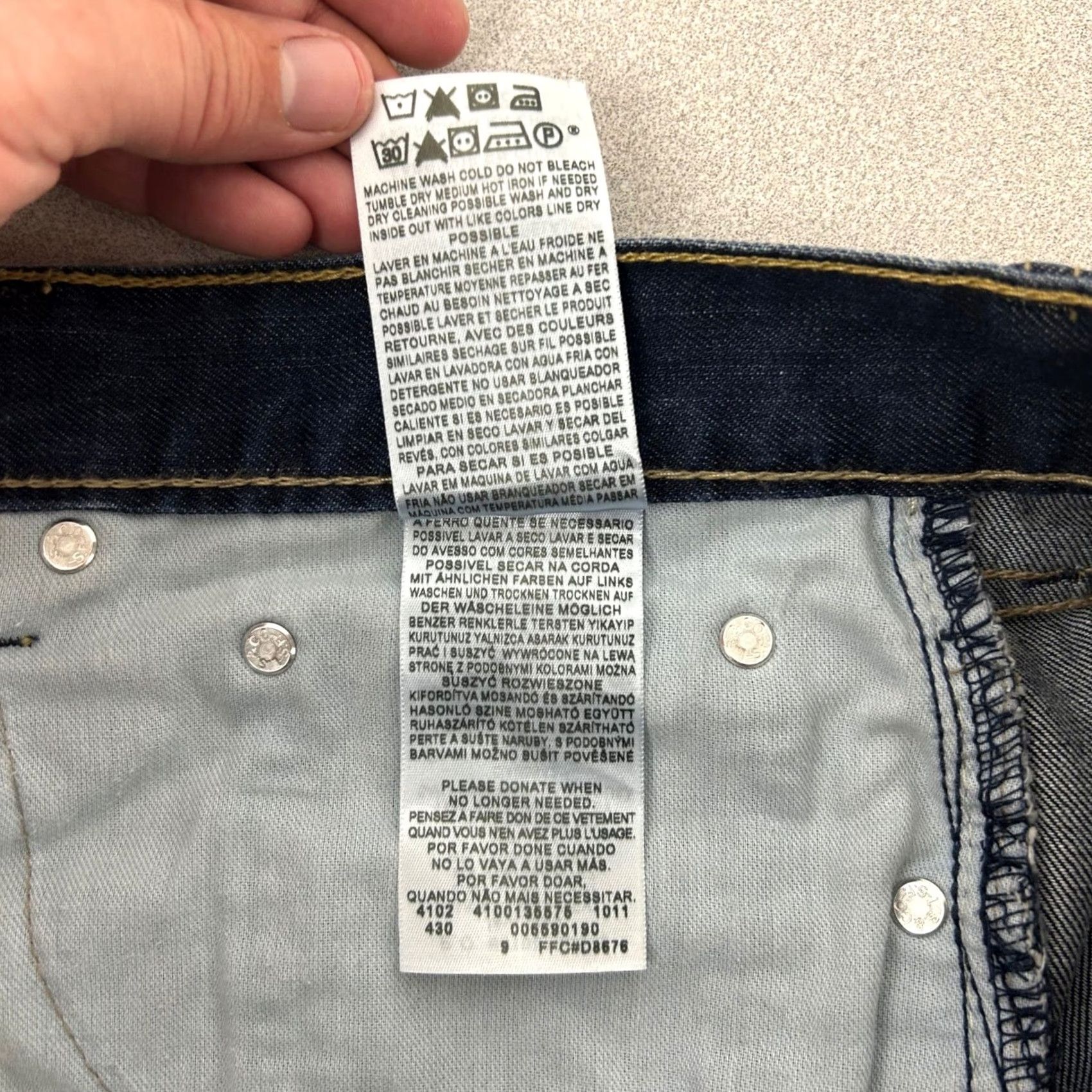 Levi's Levi's 559 Relaxed Straight Jeans Mens 34x32 Dark Wash Denim 5-Pocket Button Zip Cotton | Levi's 600 Series Size US 34 / EU 50 - 4 Thumbnail