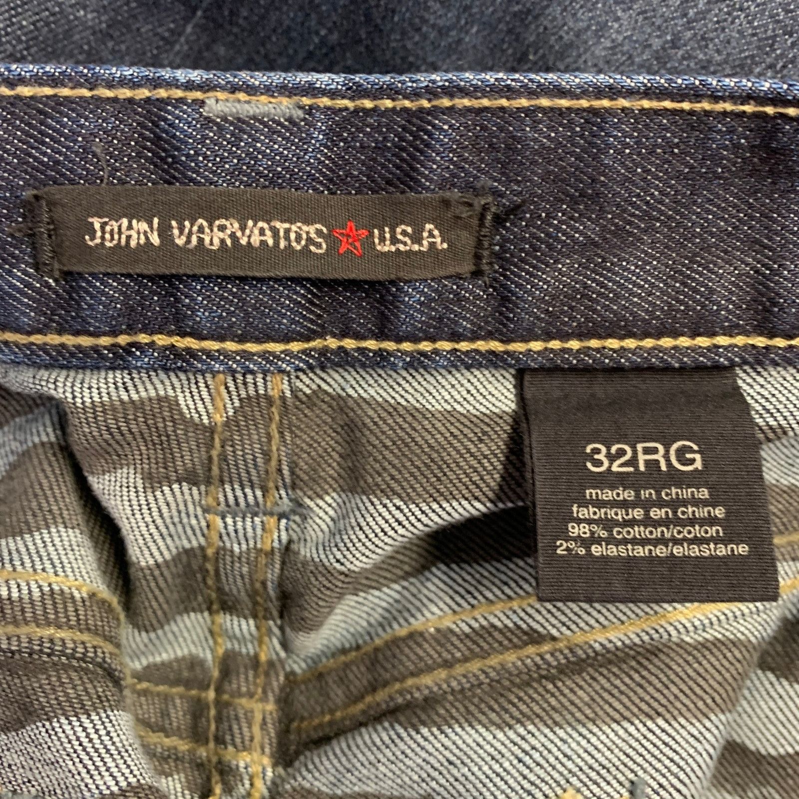 John Varvatos Size 32 Blue Distressed Cotton Blend Straight Jeans Size US 32 / EU 48 - 6 Thumbnail