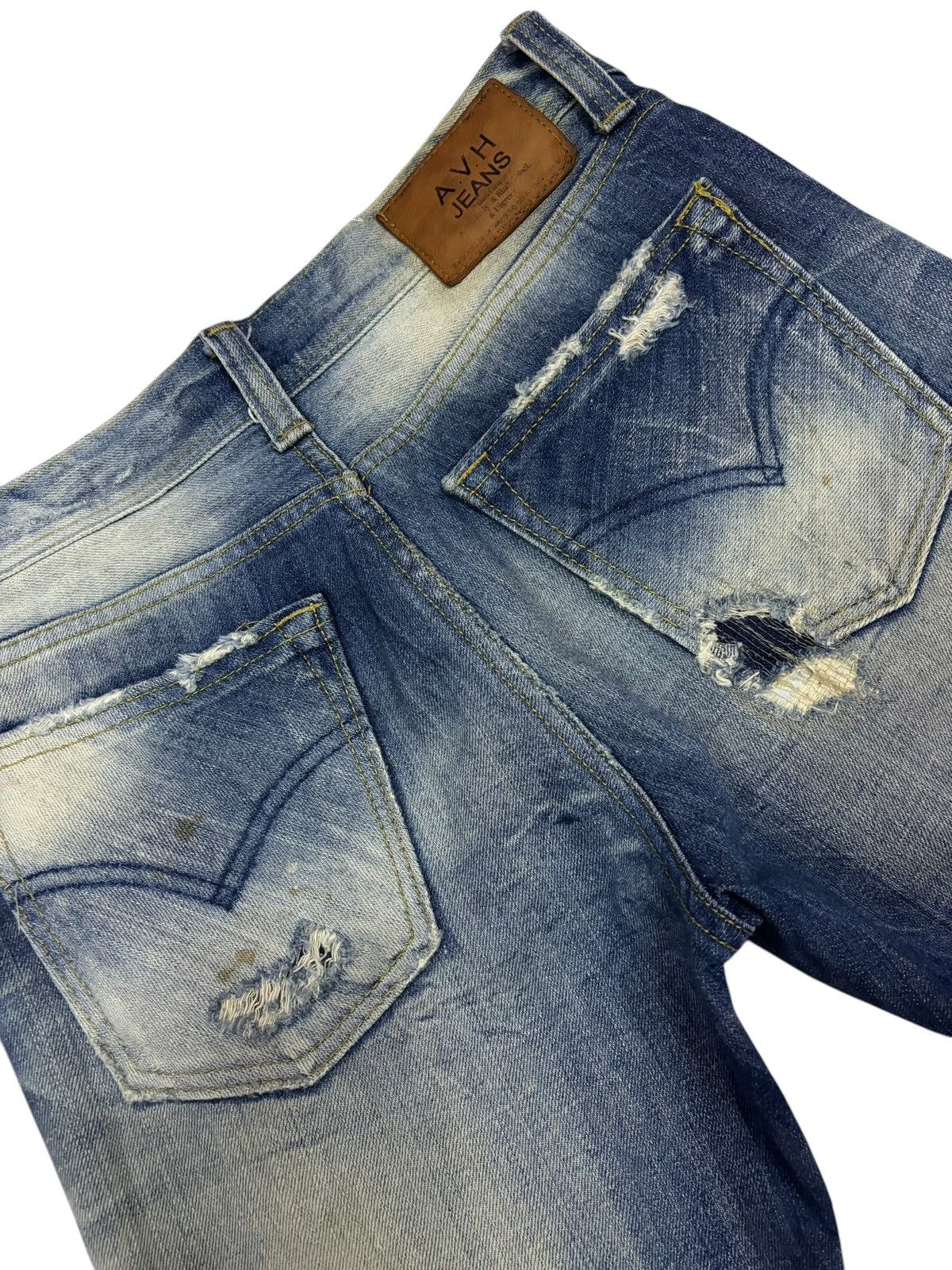 14th Addiction × Japanese Brand Vintage A.V.H Costume Black Label Distressed Jeans Size US 31 - 7 Thumbnail