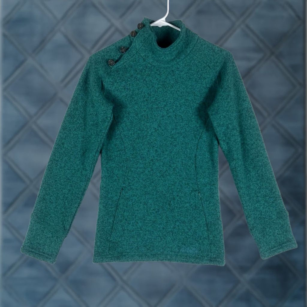 Vintage Cabela's Fleece Pullover Mock Neck Sweater Womens Small Zip Pouch Pocket Green Size S / US 4 / IT 40 - 1 Thumbnail