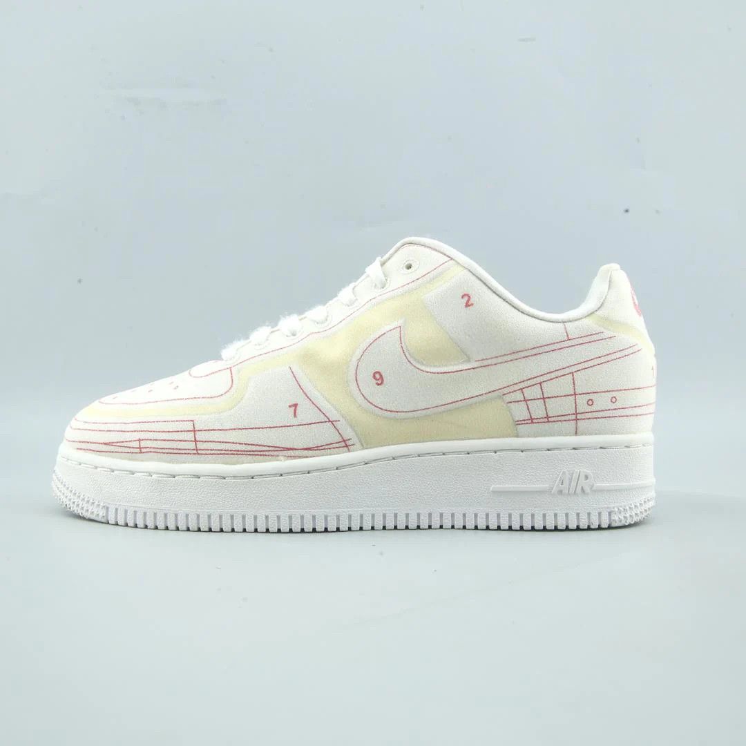 Nike Nike Air Force 1 Low '07 LX "Blueprint" sneakers white red Size US 5 / EU 37 - 1 Thumbnail