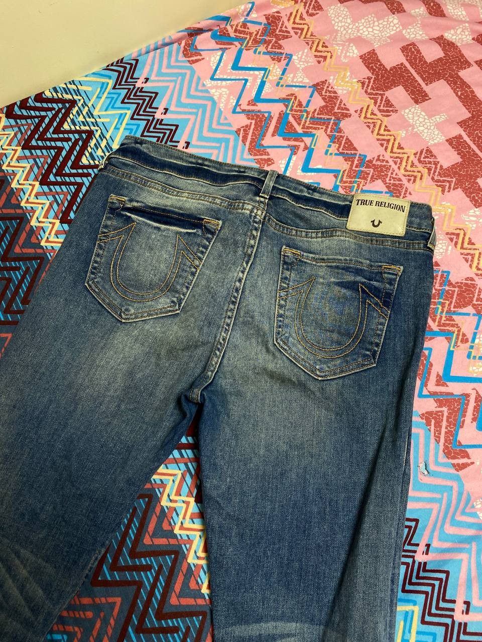 True Religion × Vintage Vintage True Religion Faded Denim Jeans Pants Size 31" - 7 Thumbnail